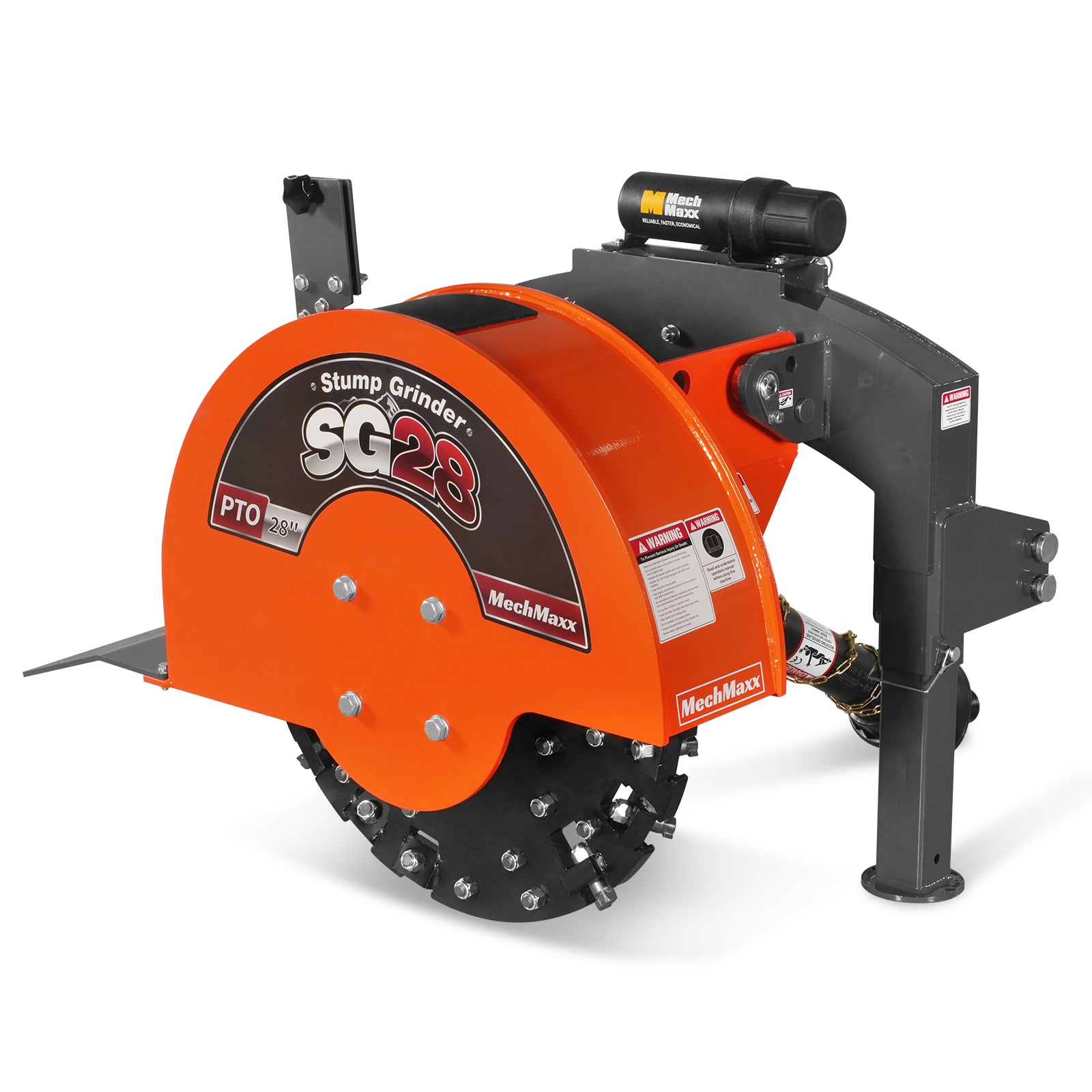 3-Point PTO Stump Grinder with 44 Carbide Teeth (PTO Shaft Included with Slip Clutch), for 35-80HP Tractor, SG28