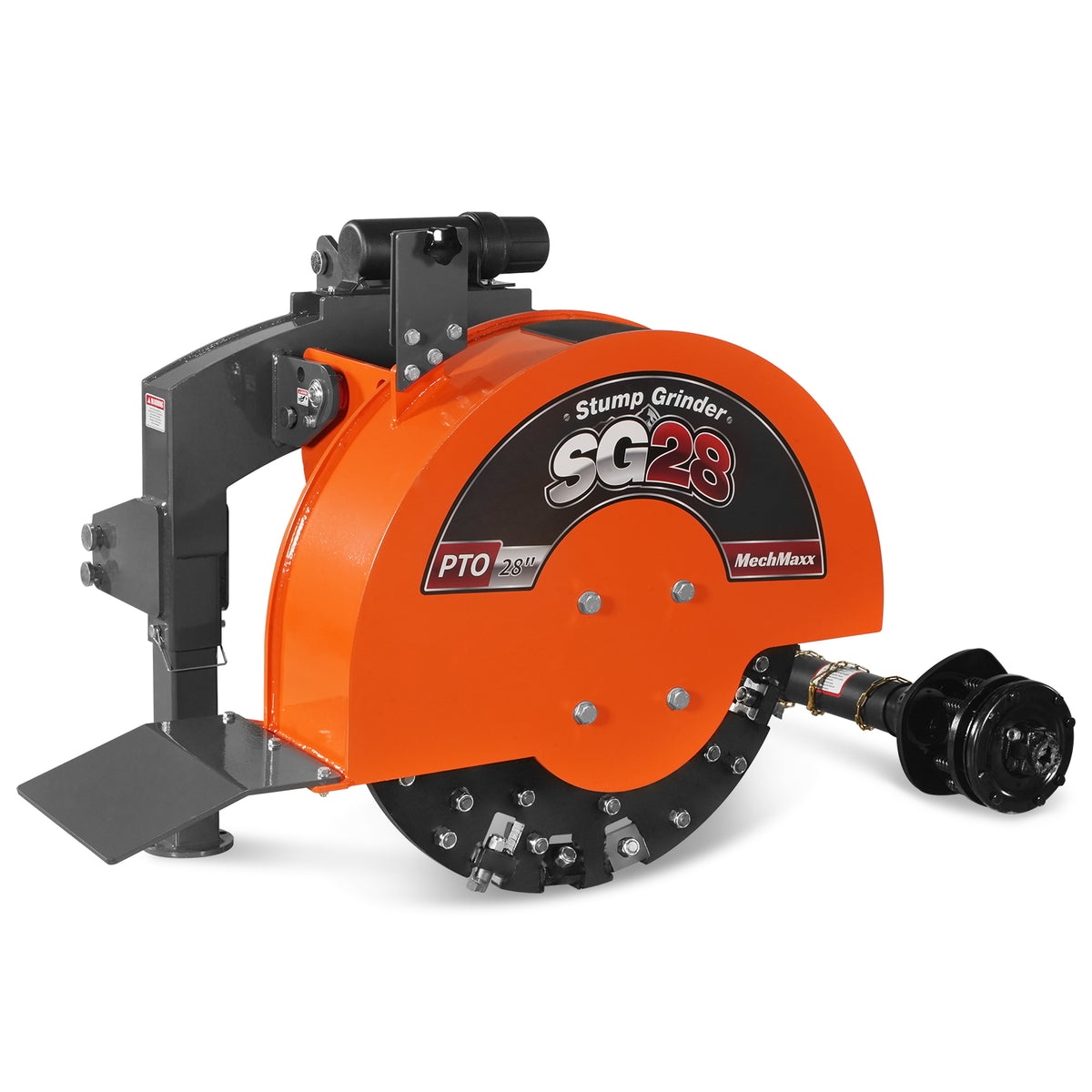 3-Point PTO Stump Grinder with 44 Carbide Teeth (PTO Shaft Included with Slip Clutch), for 35-80HP Tractor, SG28