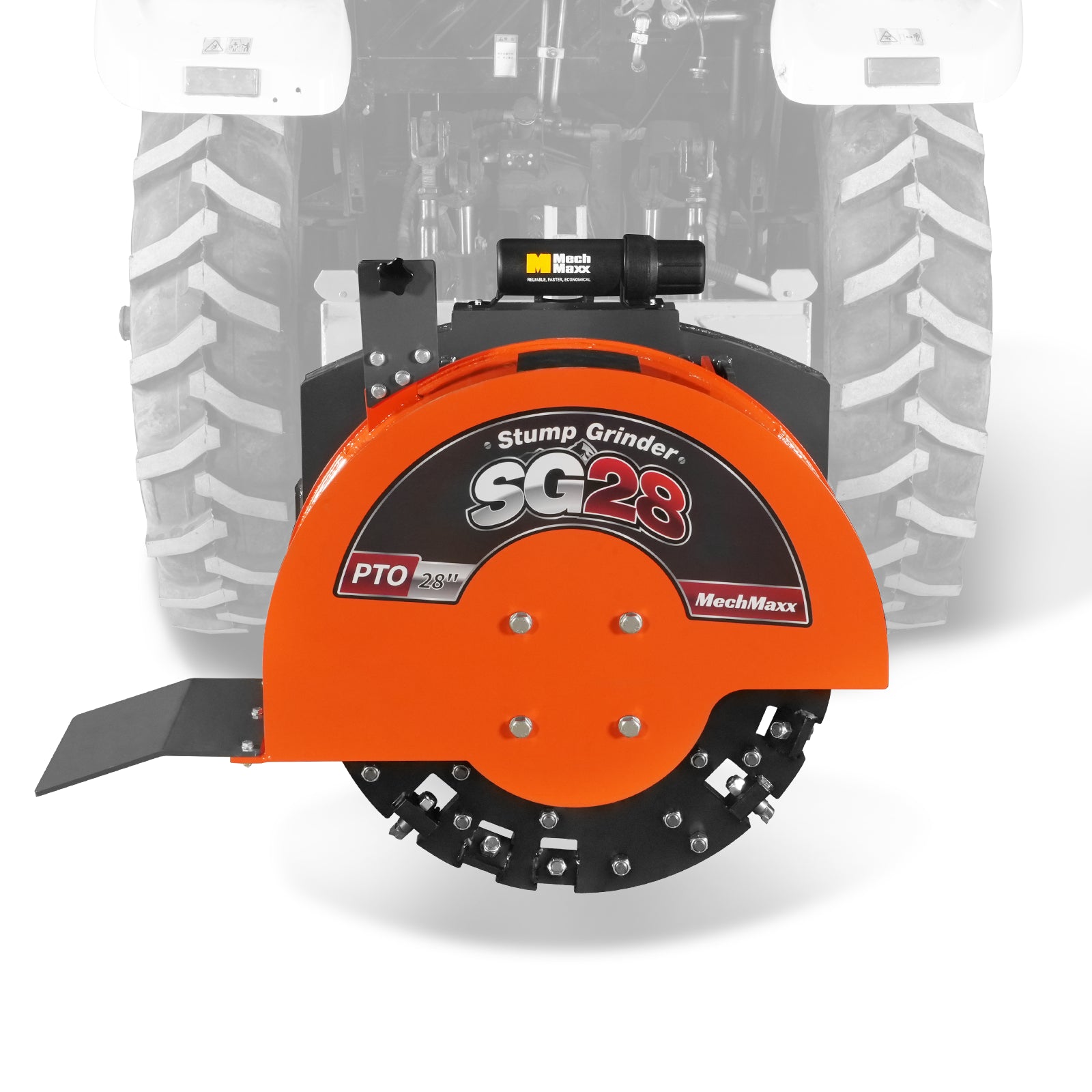 3-Point PTO Stump Grinder with 44 Carbide Teeth (PTO Shaft Included with Slip Clutch), for 35-80HP Tractor, SG28