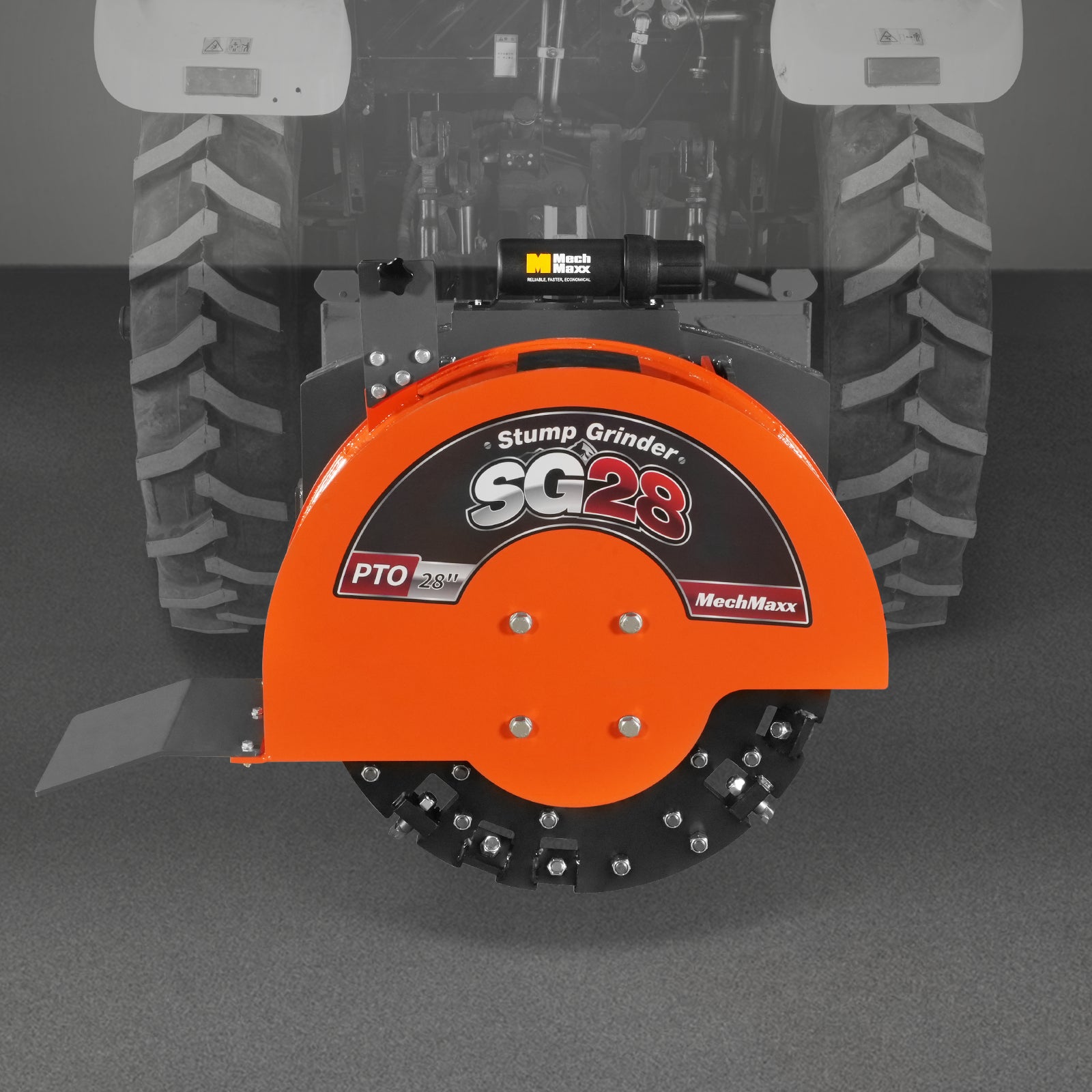 3-Point PTO Stump Grinder with 44 Carbide Teeth (PTO Shaft Included with Slip Clutch), for 35-80HP Tractor, SG28