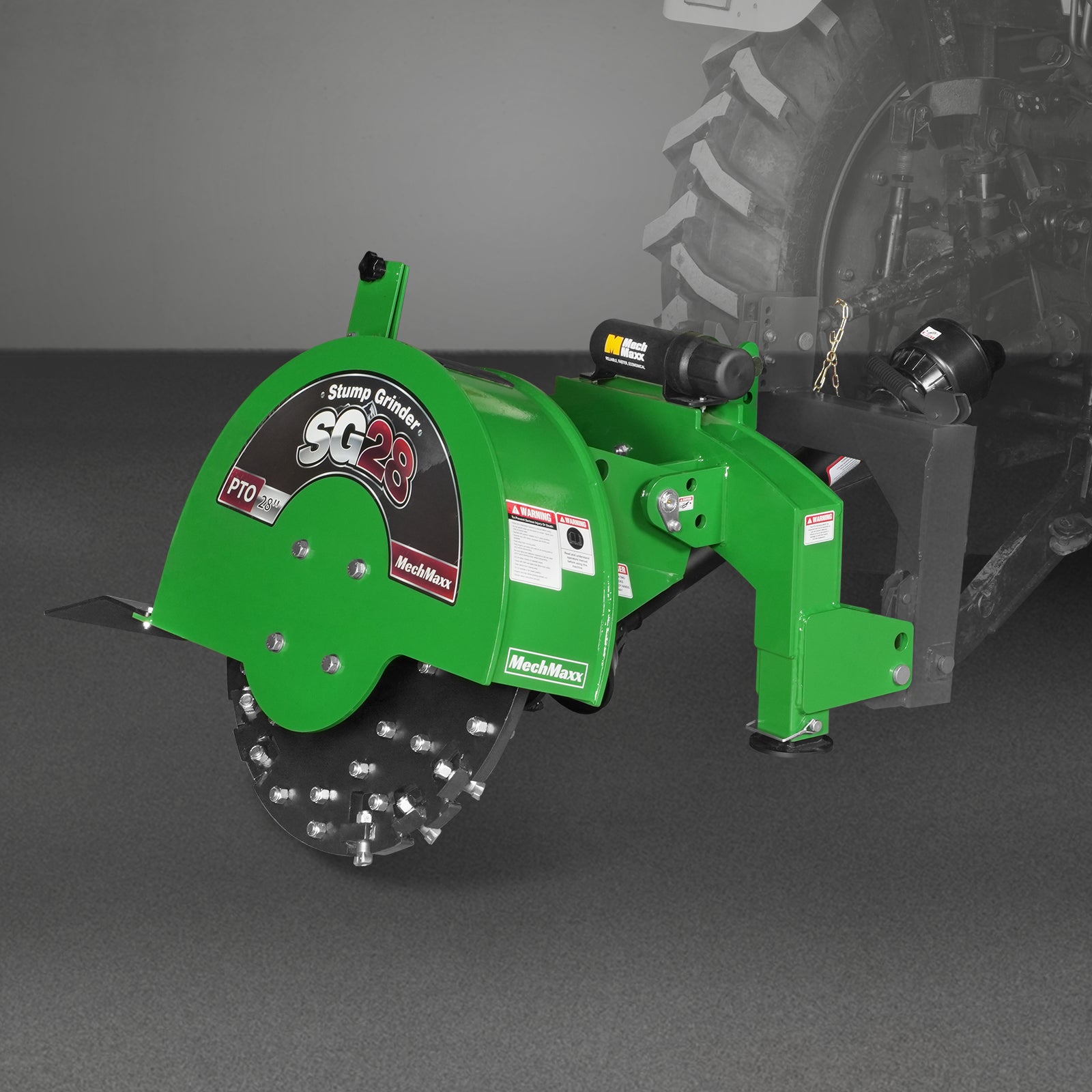 3-Point PTO Stump Grinder with 44 Carbide Teeth (PTO Shaft Included with Slip Clutch), for 35-80HP Tractor, SG28