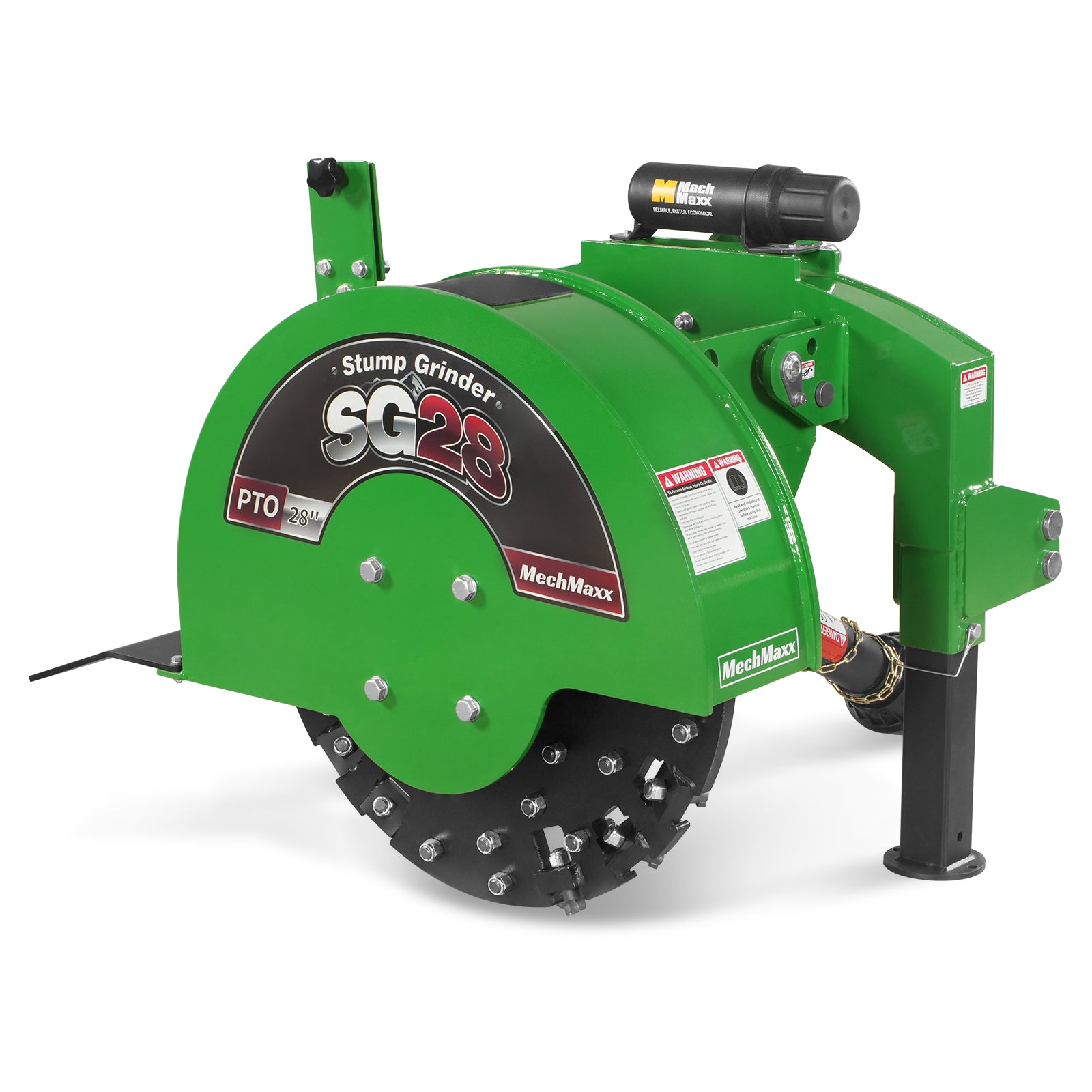 3-Point PTO Stump Grinder with 44 Carbide Teeth (PTO Shaft Included with Slip Clutch), for 35-80HP Tractor, SG28