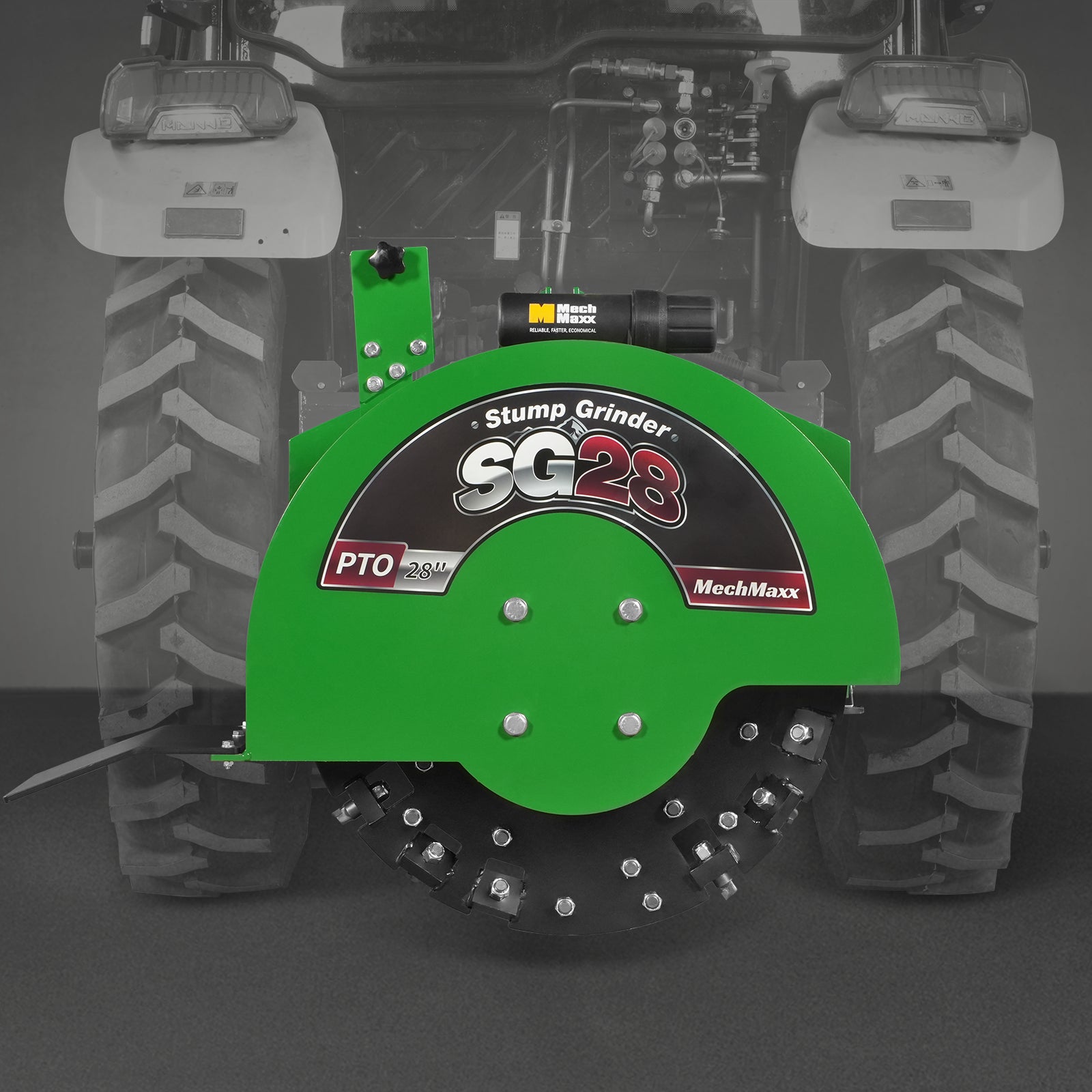 3-Point PTO Stump Grinder with 44 Carbide Teeth (PTO Shaft Included with Slip Clutch), for 35-80HP Tractor, SG28