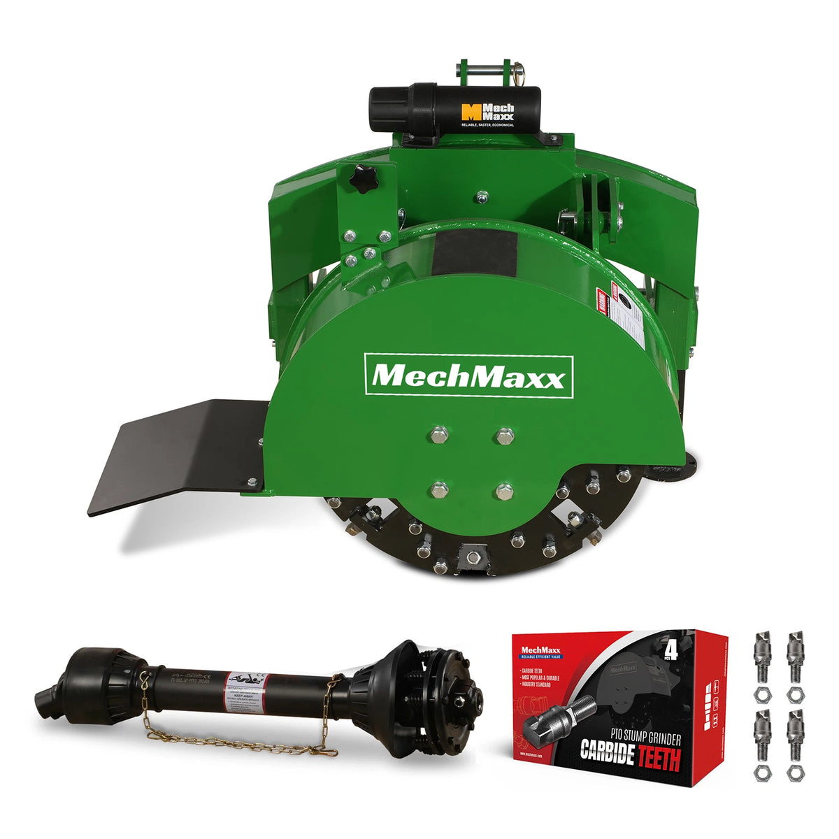 3-Point Hitch PTO Stump Grinder with 34 Carbide Teeth (PTO Shaft and Slip Clutch  Included), for 15-45HP Tractor; SG24