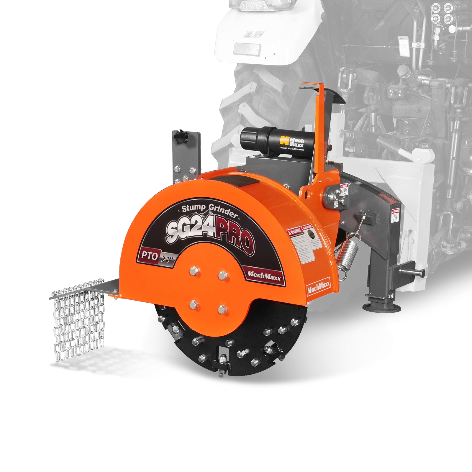 3-Point PTO Stump Grinder with 34 Carbide Teeth (PTO Shaft Included with Slip Clutch), for 15-45HP Tractor, SG24PRO