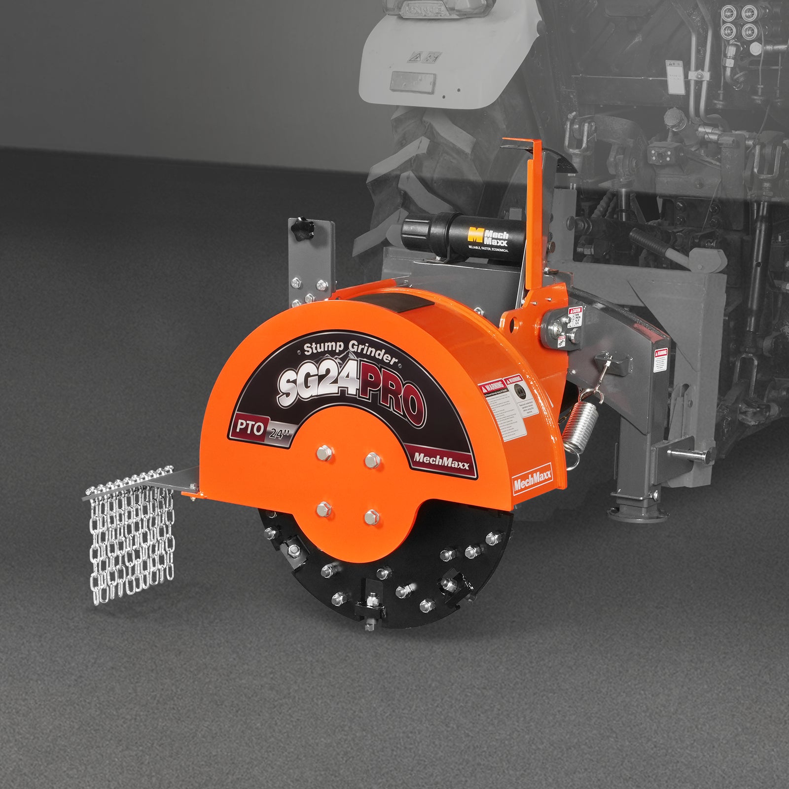 3-Point PTO Stump Grinder with 34 Carbide Teeth (PTO Shaft Included with Slip Clutch), for 15-45HP Tractor, SG24PRO