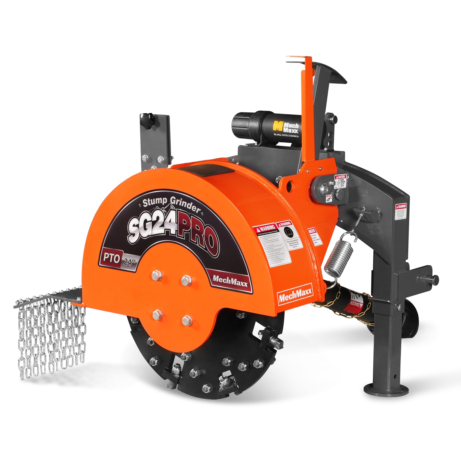 3-Point PTO Stump Grinder with 34 Carbide Teeth (PTO Shaft Included with Slip Clutch), for 15-45HP Tractor, SG24PRO