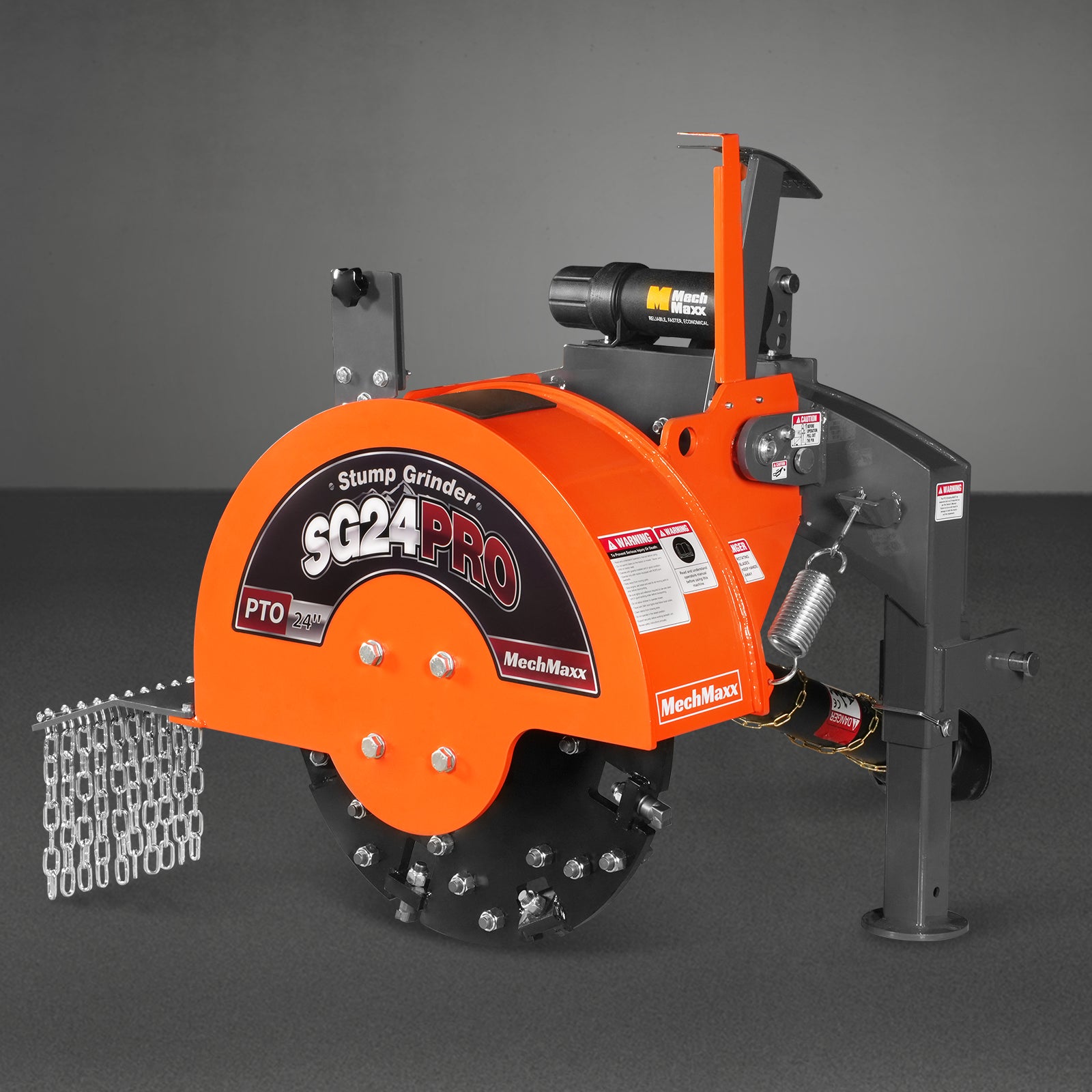 3-Point PTO Stump Grinder with 34 Carbide Teeth (PTO Shaft Included with Slip Clutch), for 15-45HP Tractor, SG24PRO