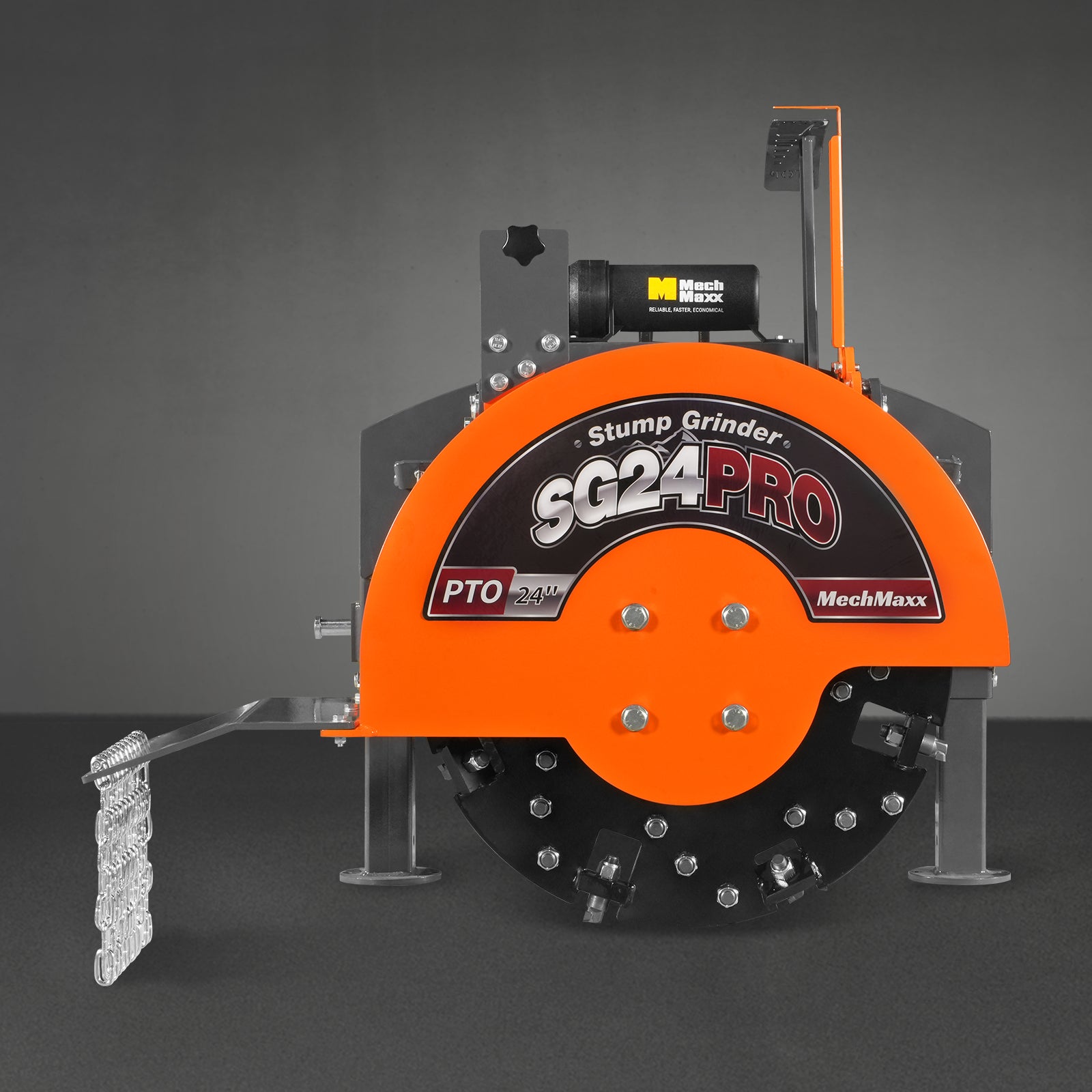 3-Point PTO Stump Grinder with 34 Carbide Teeth (PTO Shaft Included with Slip Clutch), for 15-45HP Tractor, SG24PRO