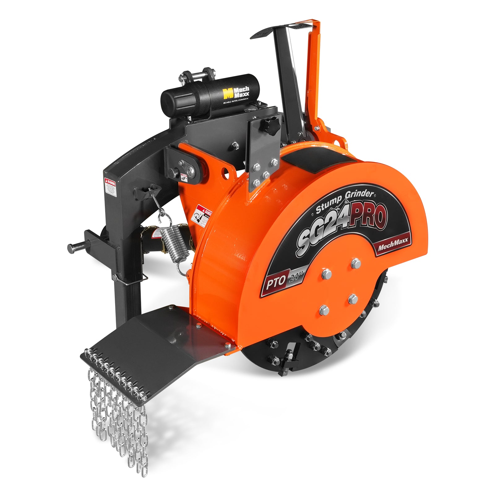 3-Point PTO Stump Grinder with 34 Carbide Teeth (PTO Shaft Included with Slip Clutch), for 15-45HP Tractor, SG24PRO