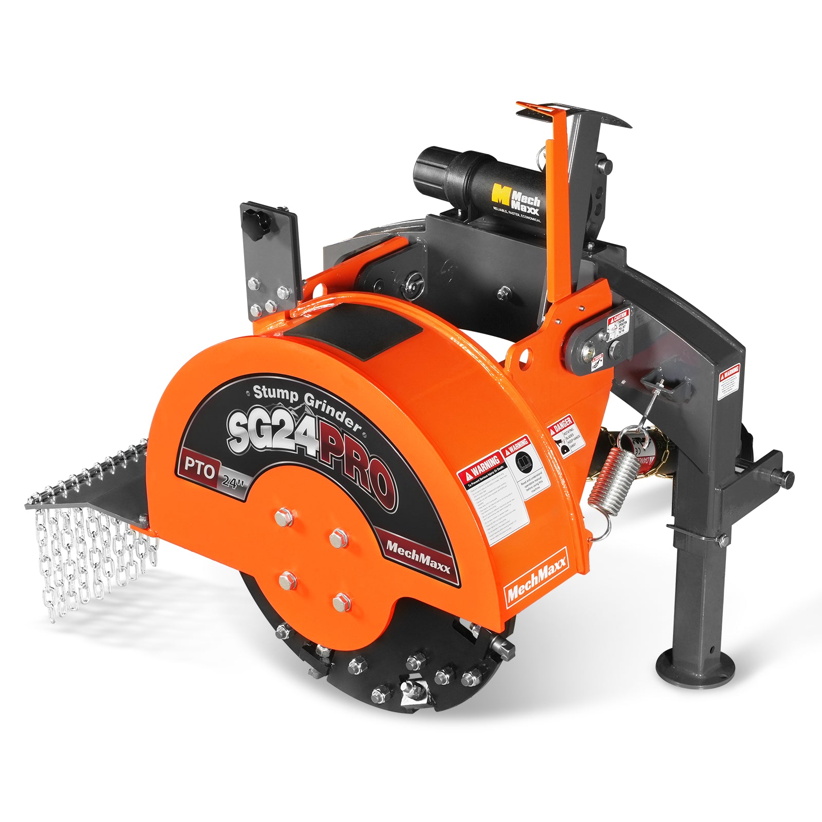 3-Point PTO Stump Grinder with 34 Carbide Teeth (PTO Shaft Included with Slip Clutch), for 15-45HP Tractor, SG24PRO