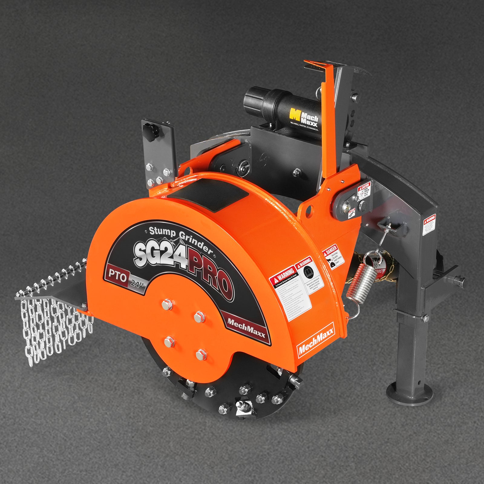 3-Point PTO Stump Grinder with 34 Carbide Teeth (PTO Shaft Included with Slip Clutch), for 15-45HP Tractor, SG24PRO