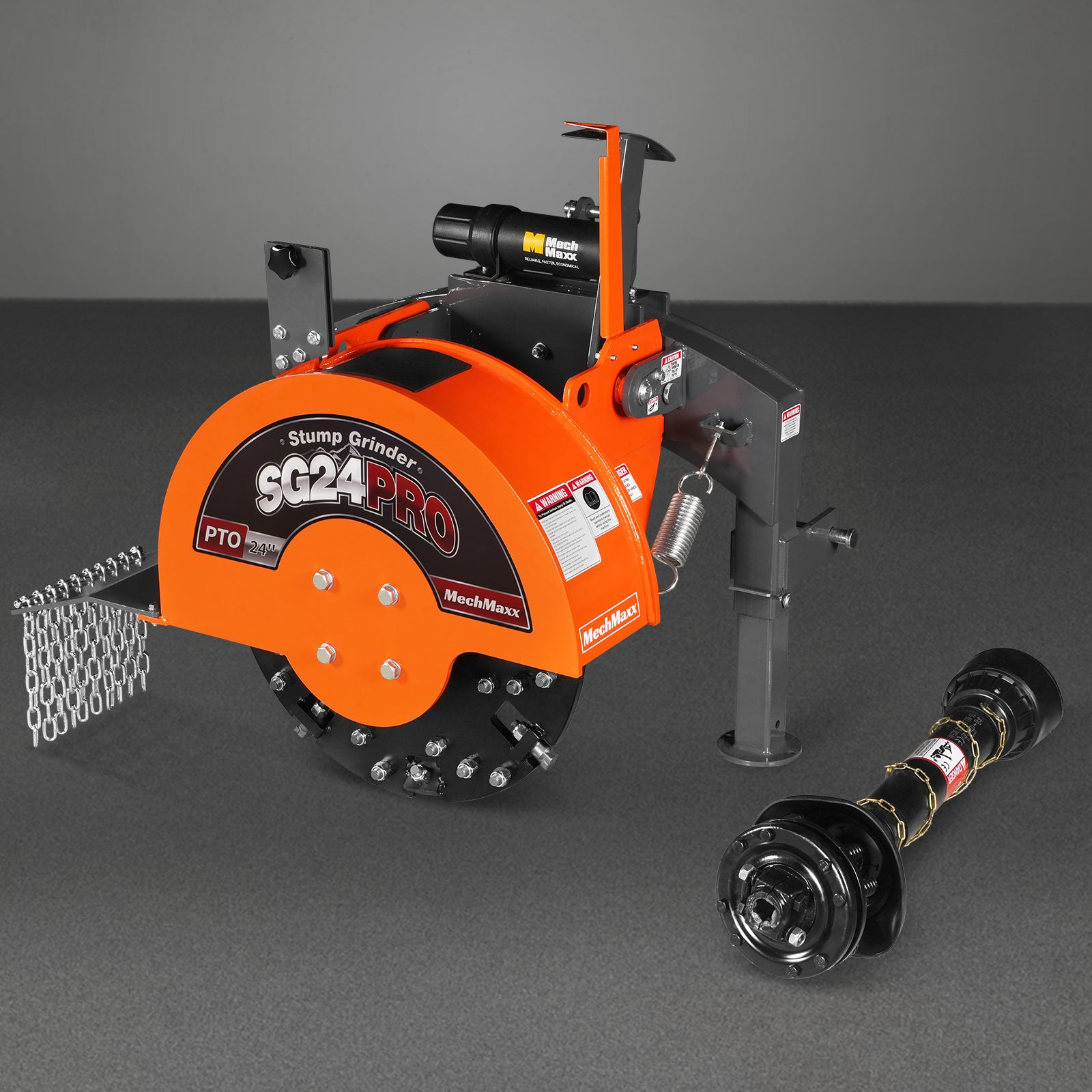 3-Point PTO Stump Grinder with 34 Carbide Teeth (PTO Shaft Included with Slip Clutch), for 15-45HP Tractor, SG24PRO