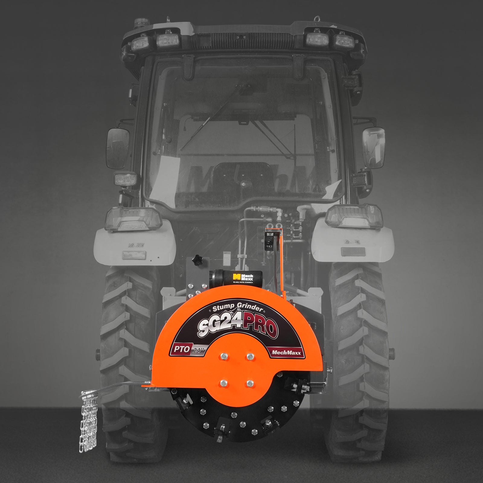 3-Point PTO Stump Grinder with 34 Carbide Teeth (PTO Shaft Included with Slip Clutch), for 15-45HP Tractor, SG24PRO