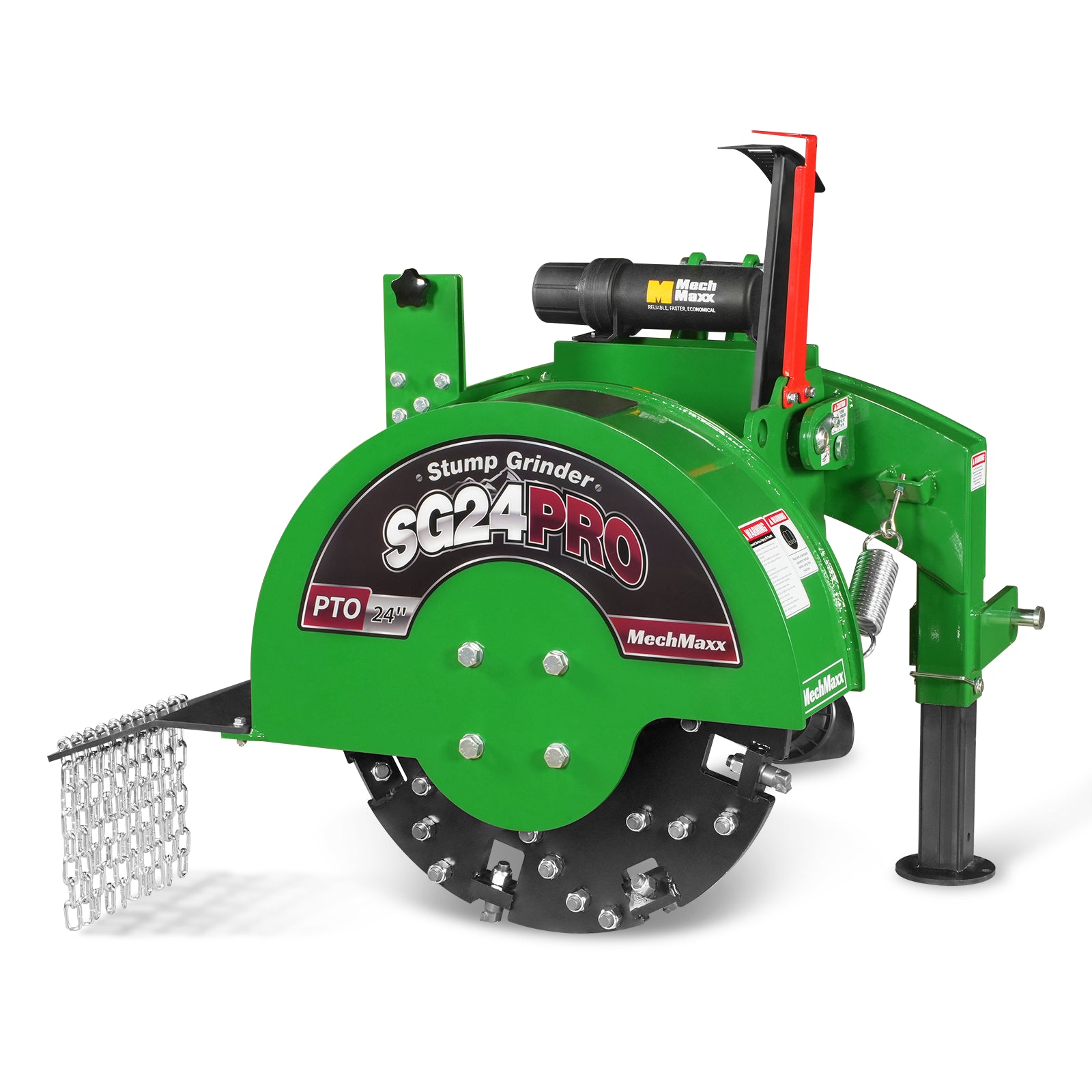 3-Point PTO Stump Grinder with 34 Carbide Teeth (PTO Shaft Included with Slip Clutch), for 15-45HP Tractor, SG24PRO