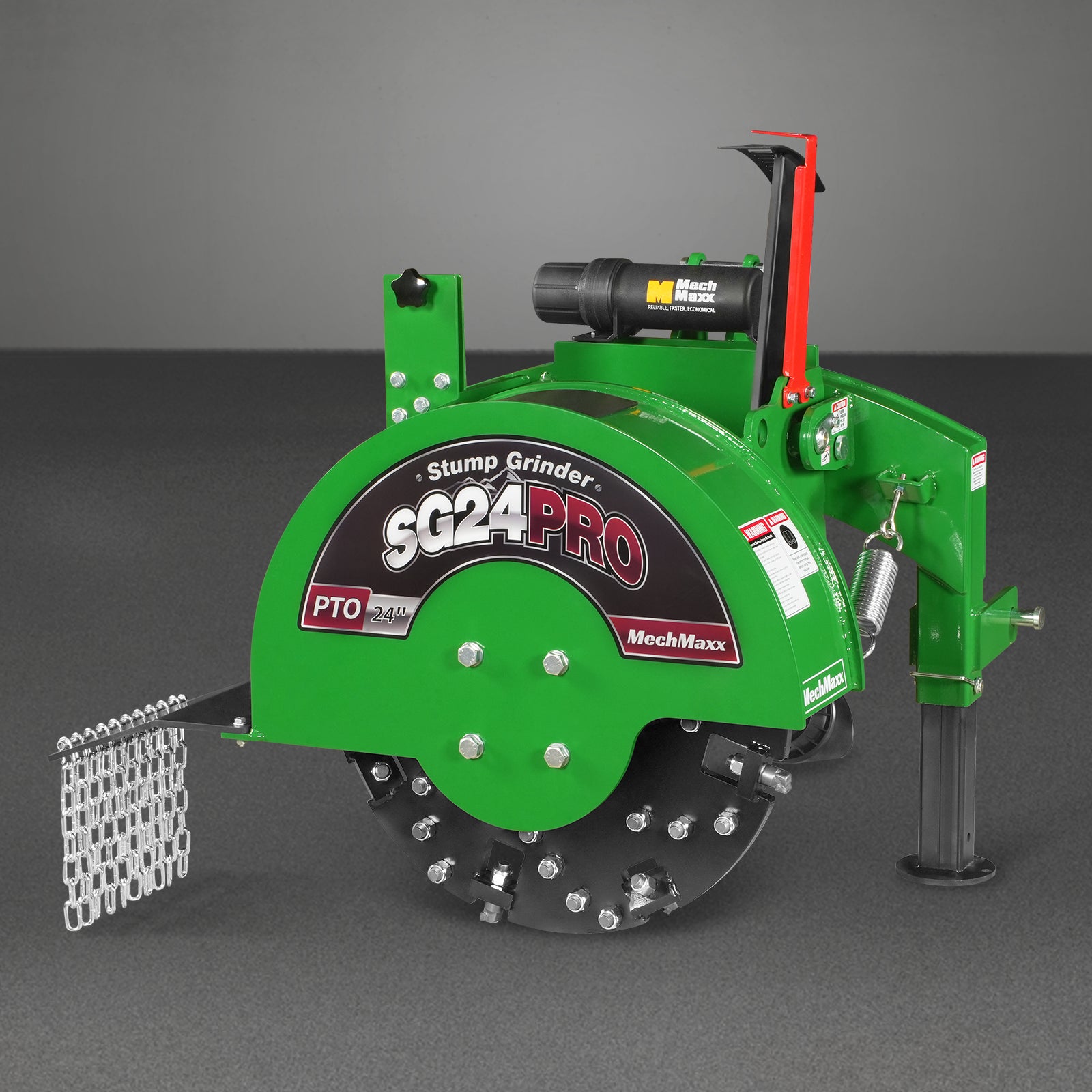 3-Point PTO Stump Grinder with 34 Carbide Teeth (PTO Shaft Included with Slip Clutch), for 15-45HP Tractor, SG24PRO