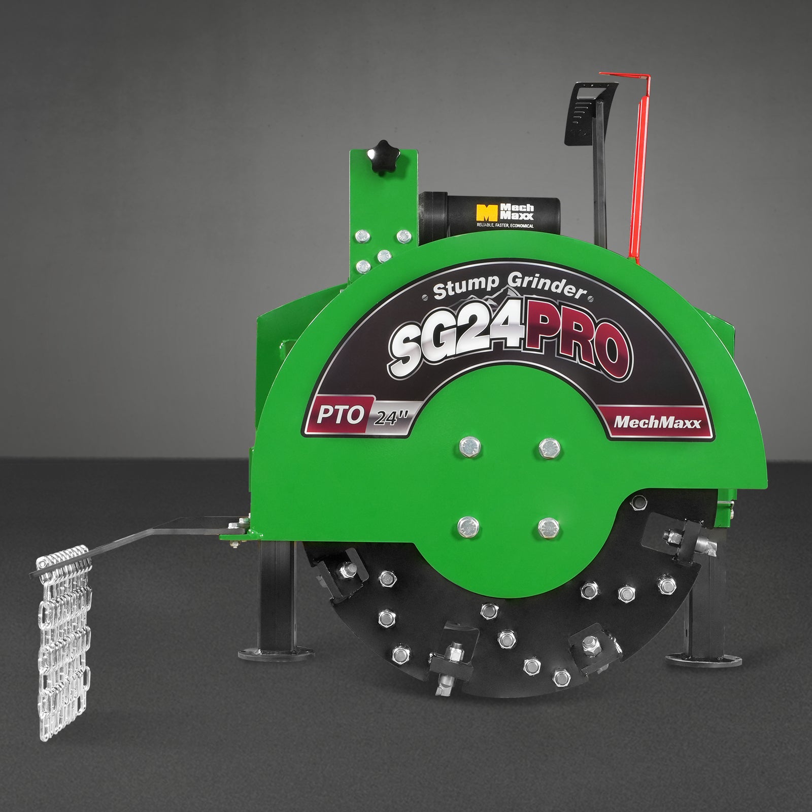 3-Point PTO Stump Grinder with 34 Carbide Teeth (PTO Shaft Included with Slip Clutch), for 15-45HP Tractor, SG24PRO