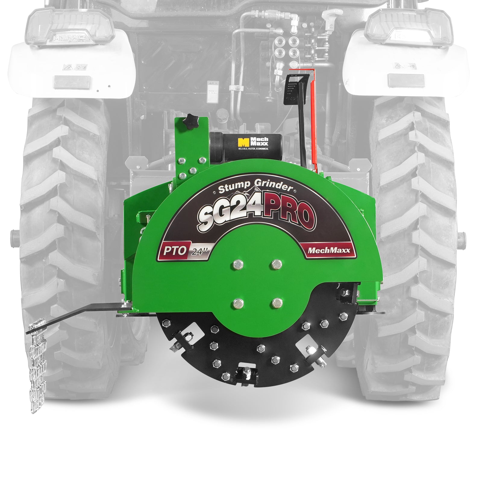 3-Point PTO Stump Grinder with 34 Carbide Teeth (PTO Shaft Included with Slip Clutch), for 15-45HP Tractor, SG24PRO