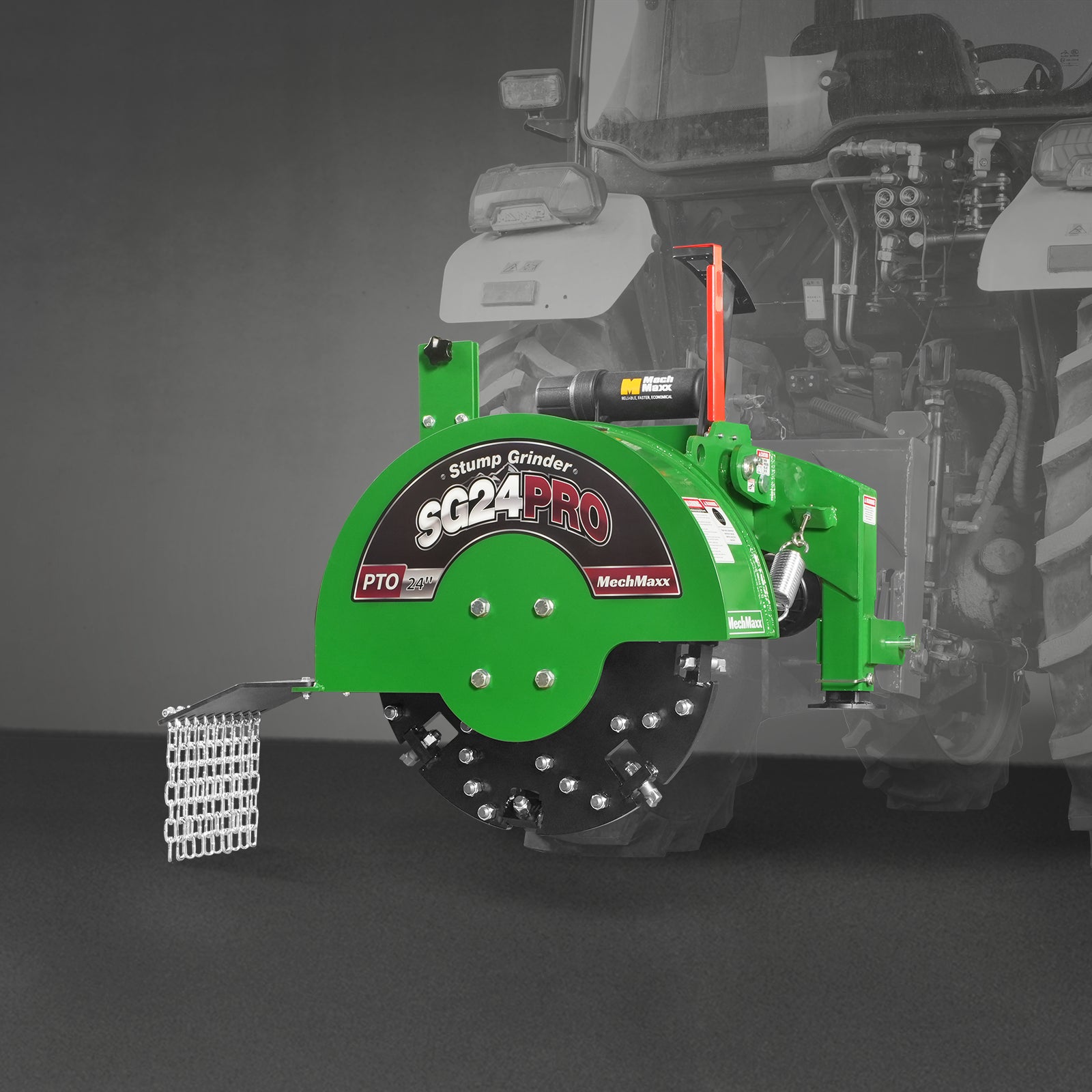 3-Point PTO Stump Grinder with 34 Carbide Teeth (PTO Shaft Included with Slip Clutch), for 15-45HP Tractor, SG24PRO