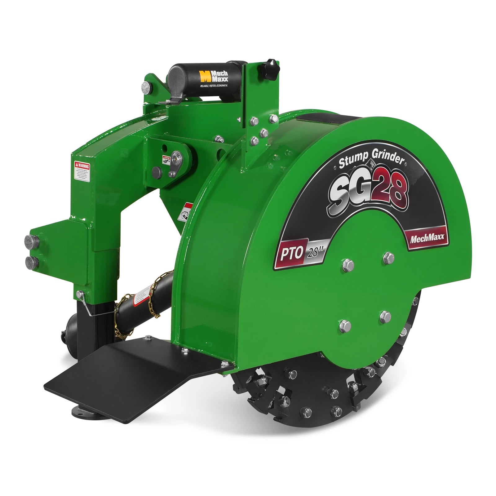 3-Point PTO Stump Grinder with 44 Carbide Teeth (PTO Shaft Included with Slip Clutch),  for 35-80HP Tractor,  SG28