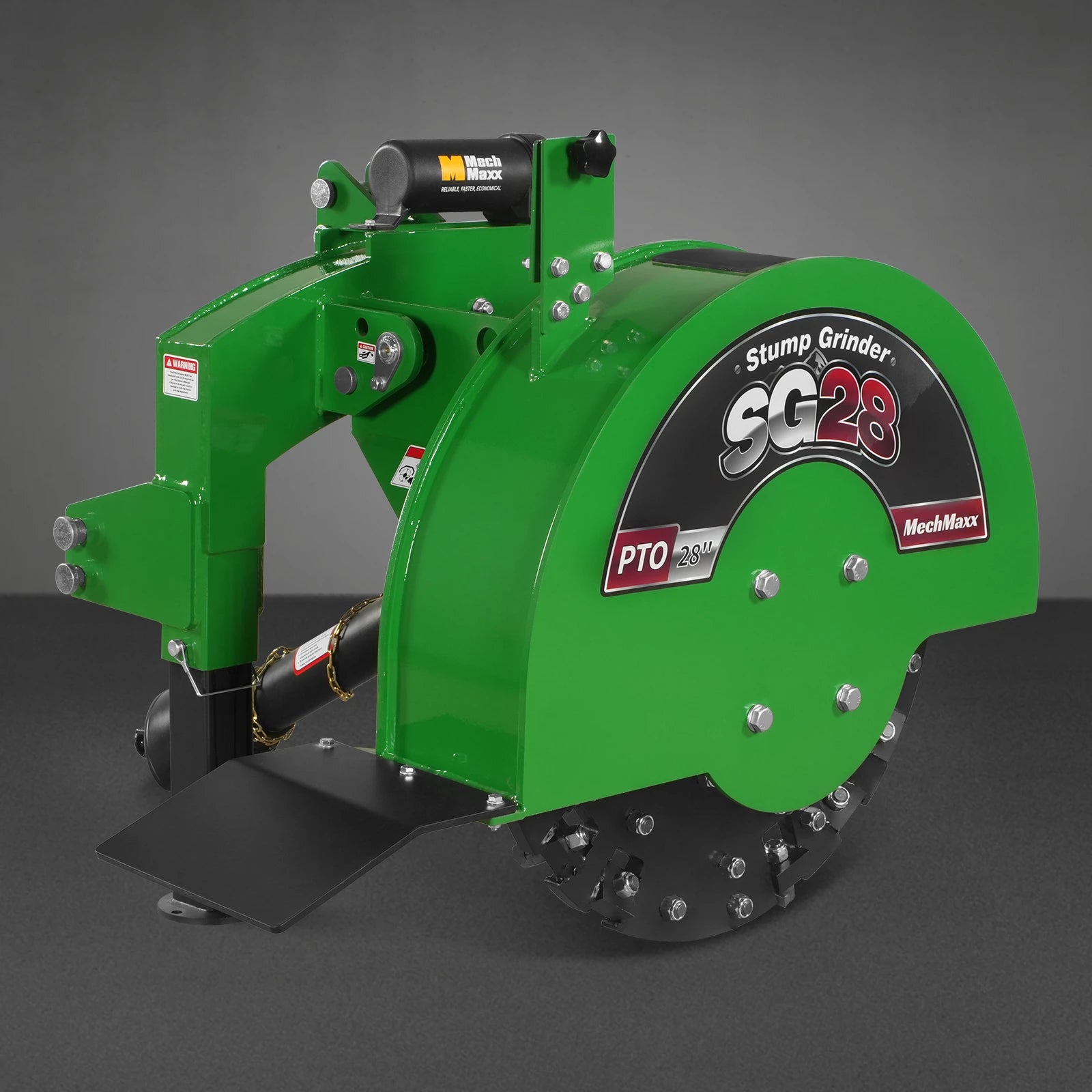 3-Point PTO Stump Grinder with 44 Carbide Teeth (PTO Shaft Included with Slip Clutch),  for 35-80HP Tractor,  SG28