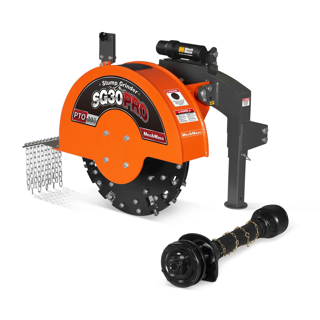 3-Point PTO Stump Grinder, 30 in Flywheel, 40-100HP, with 44 Carbide T