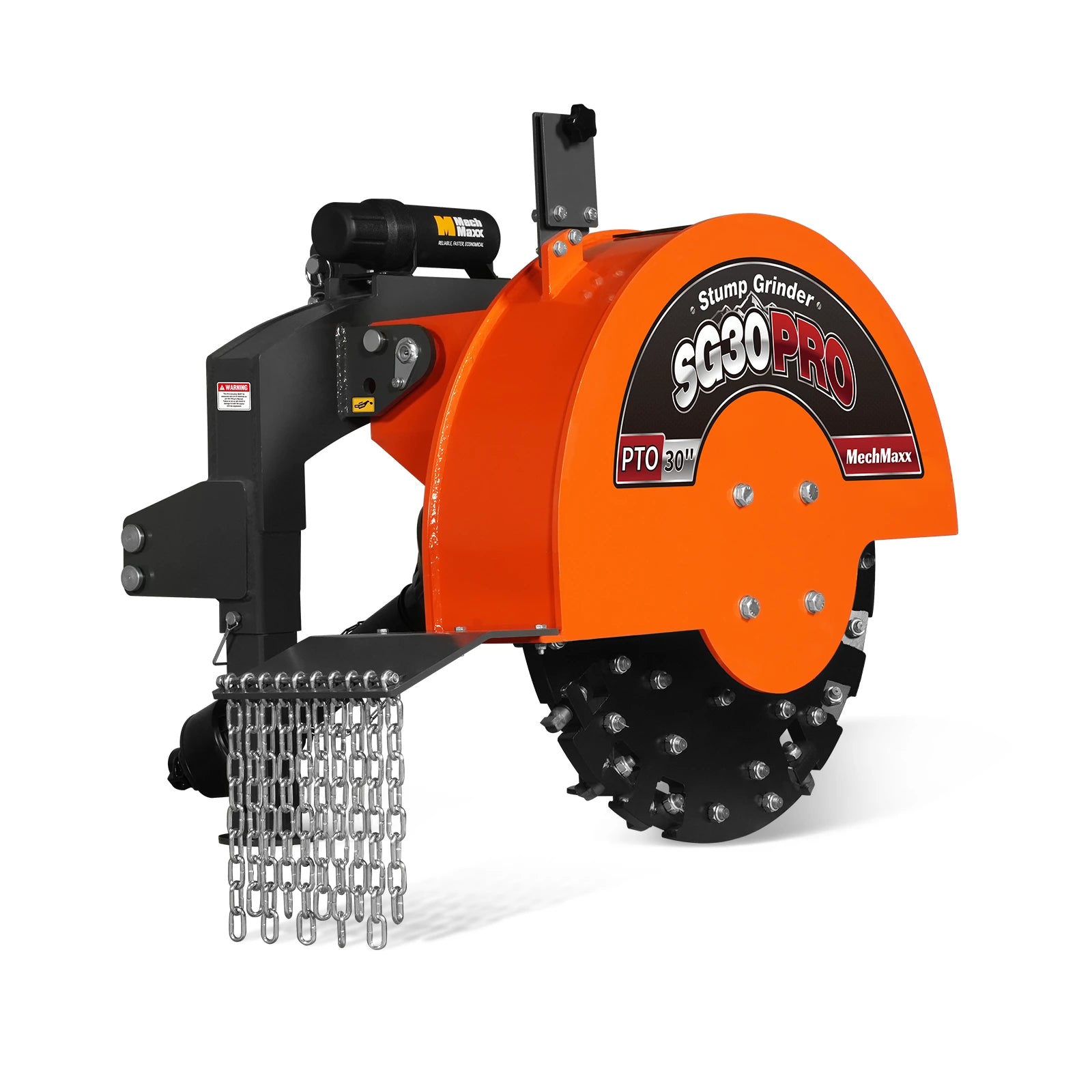 3-Point PTO Stump Grinder, 30 in Flywheel, 40-100HP, with 44 Carbide T