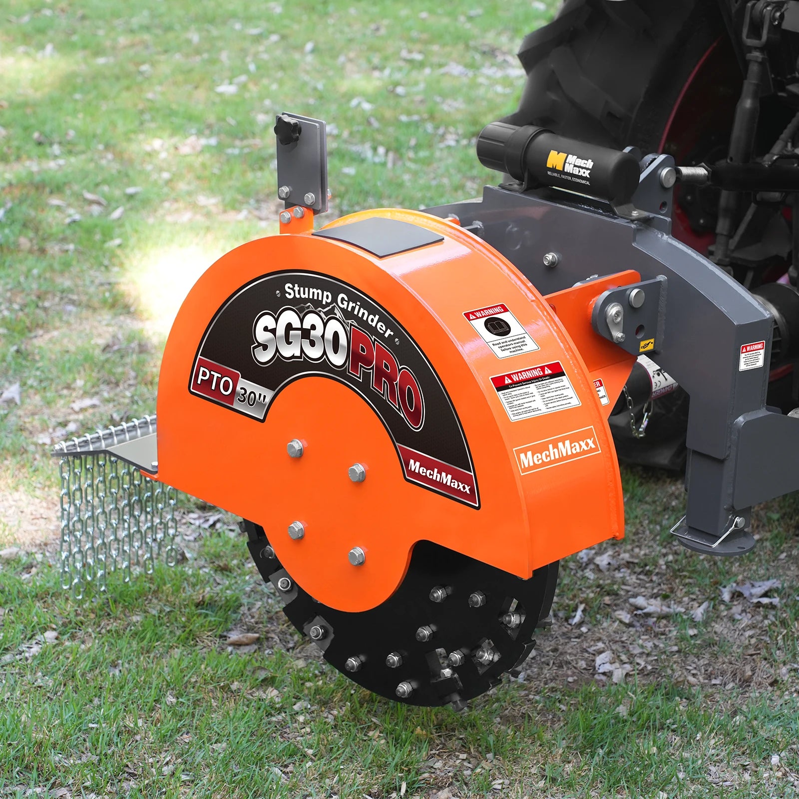 3-Point PTO Stump Grinder,  30 in Flywheel,  40-100HP,  with 44 Carbide Teeth (PTO Shaft Included with Slip Clutch),  SG30PRO