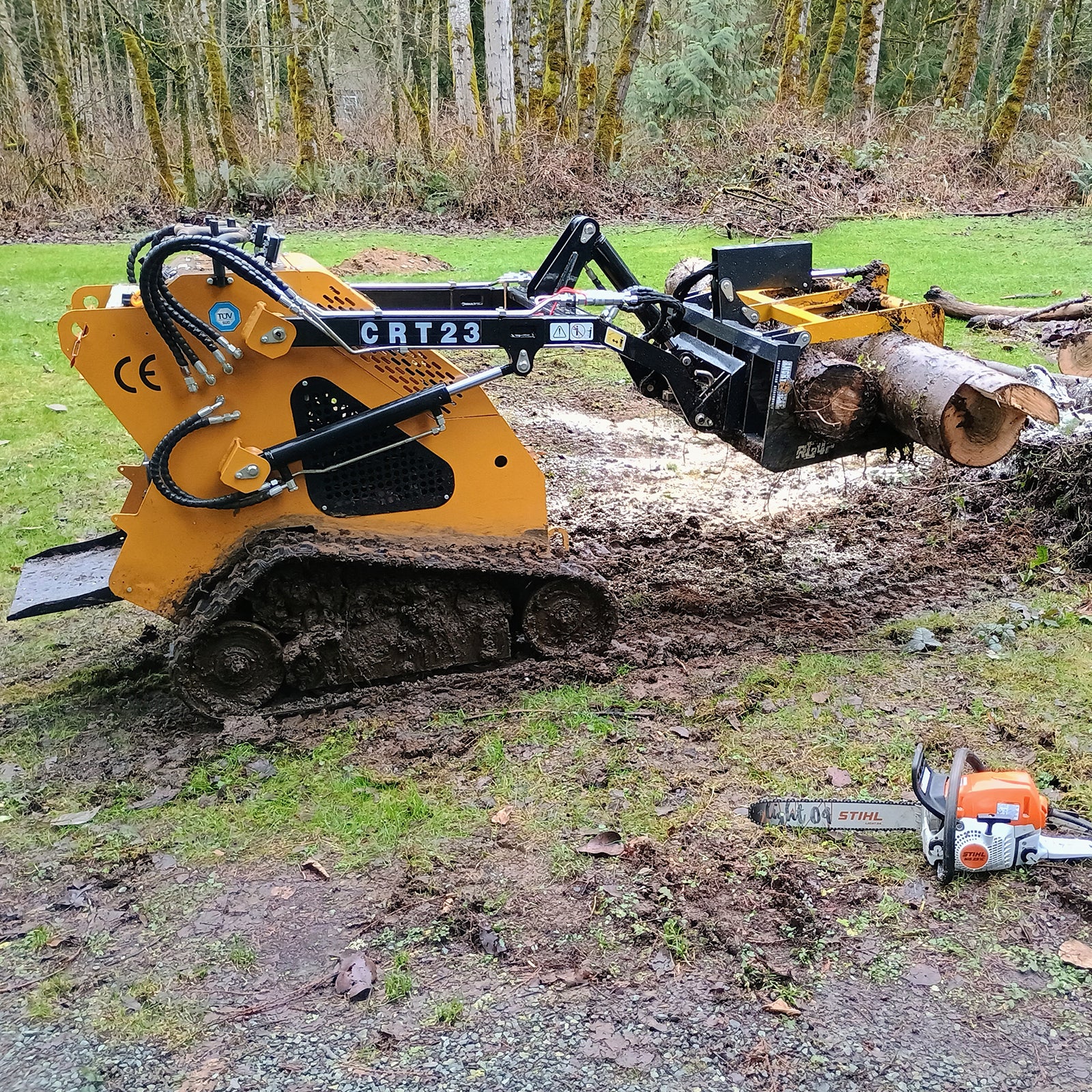 42” Mini Skid Steer Skeleton Grapple Attachment,  24” Arm Opening, 2000 lb Weight Capacity