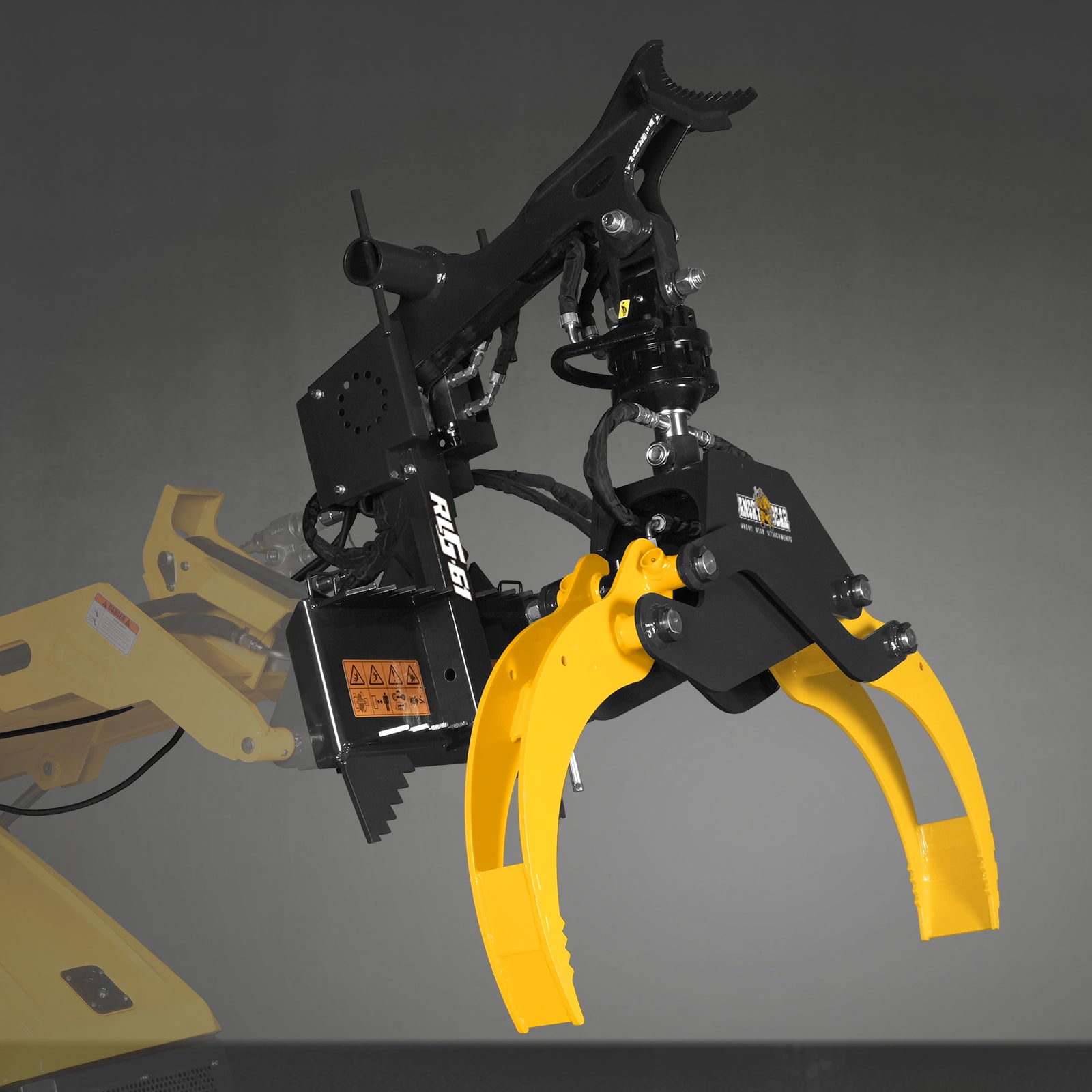 59" Multi-purpose Hydraulic Rotating Log Grapple For Mini Skid Steer, 1500lbs Lift Capacity, 360° Rotational Ability