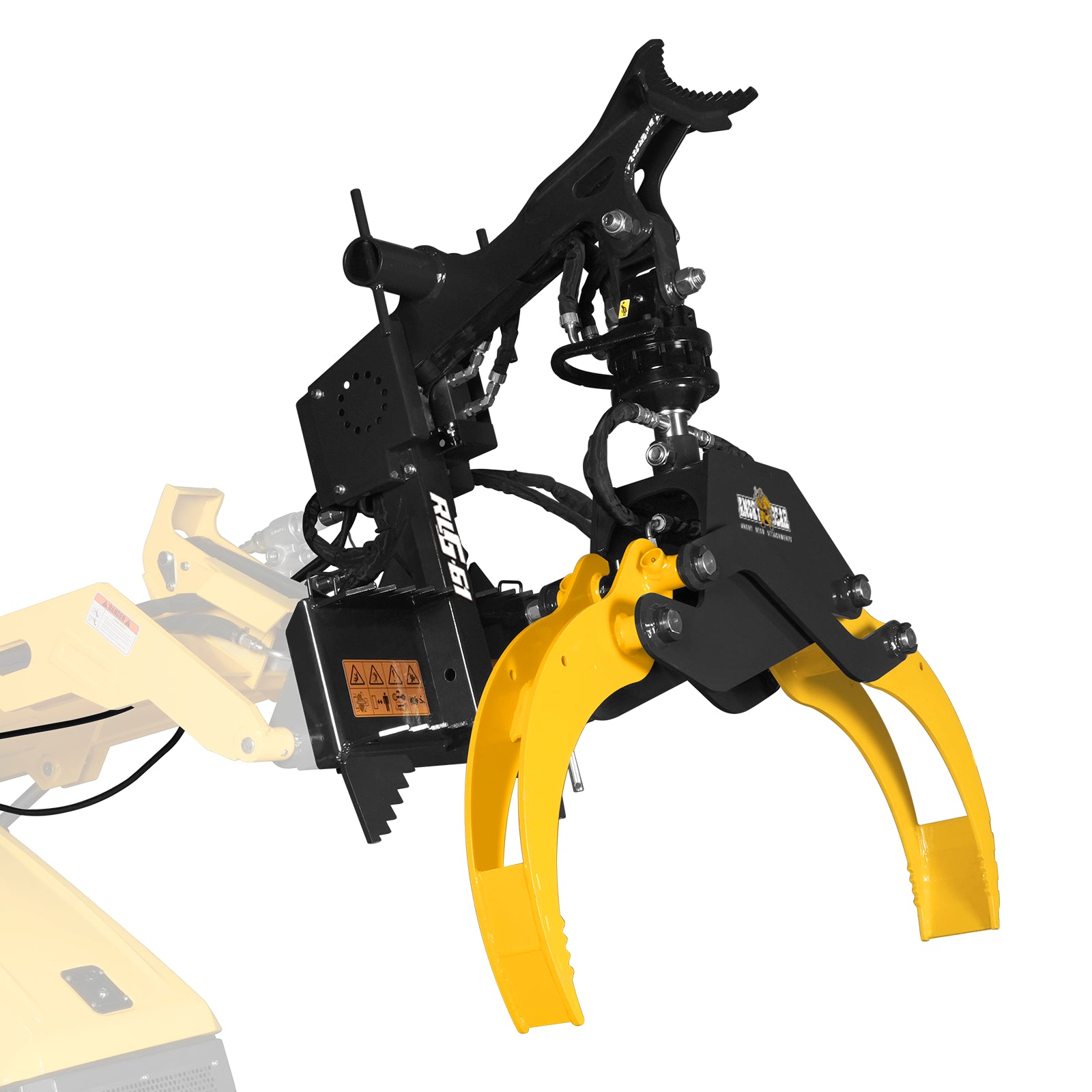 59" Multi-purpose Hydraulic Rotating Log Grapple For Mini Skid Steer, 1500lbs Lift Capacity, 360° Rotational Ability