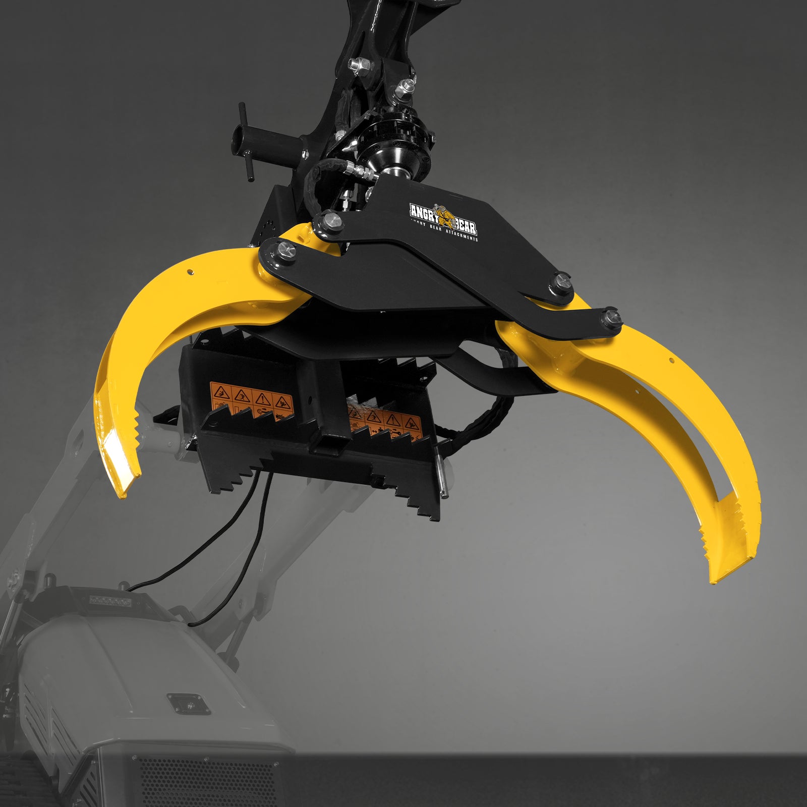 59" Multi-purpose Hydraulic Rotating Log Grapple For Mini Skid Steer, 1500lbs Lift Capacity, 360° Rotational Ability