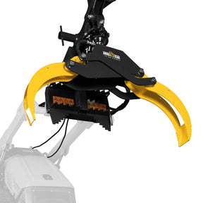 59" Multi-purpose Hydraulic Rotating Log Grapple For Mini Skid Steer, 1500lbs Lift Capacity, 360° Rotational Ability