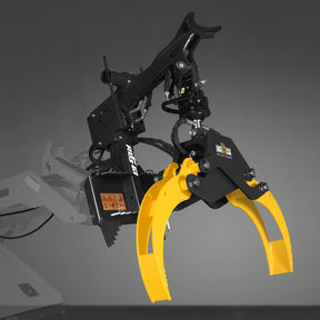 59" Multi-purpose Hydraulic Rotating Log Grapple For Mini Skid Steer, 1500lbs Lift Capacity, 360° Rotational Ability