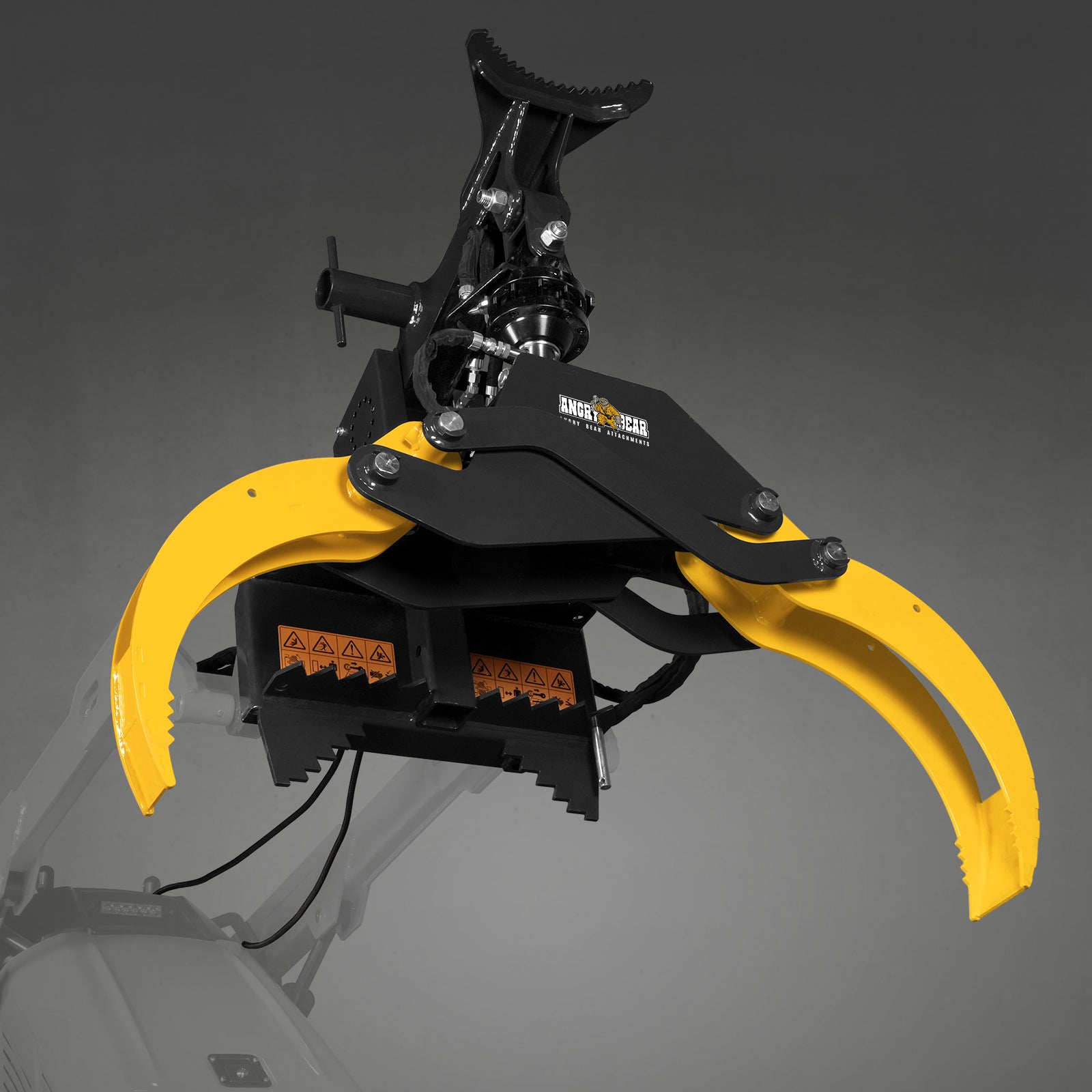 59" Multi-purpose Hydraulic Rotating Log Grapple For Mini Skid Steer, 1500lbs Lift Capacity, 360° Rotational Ability