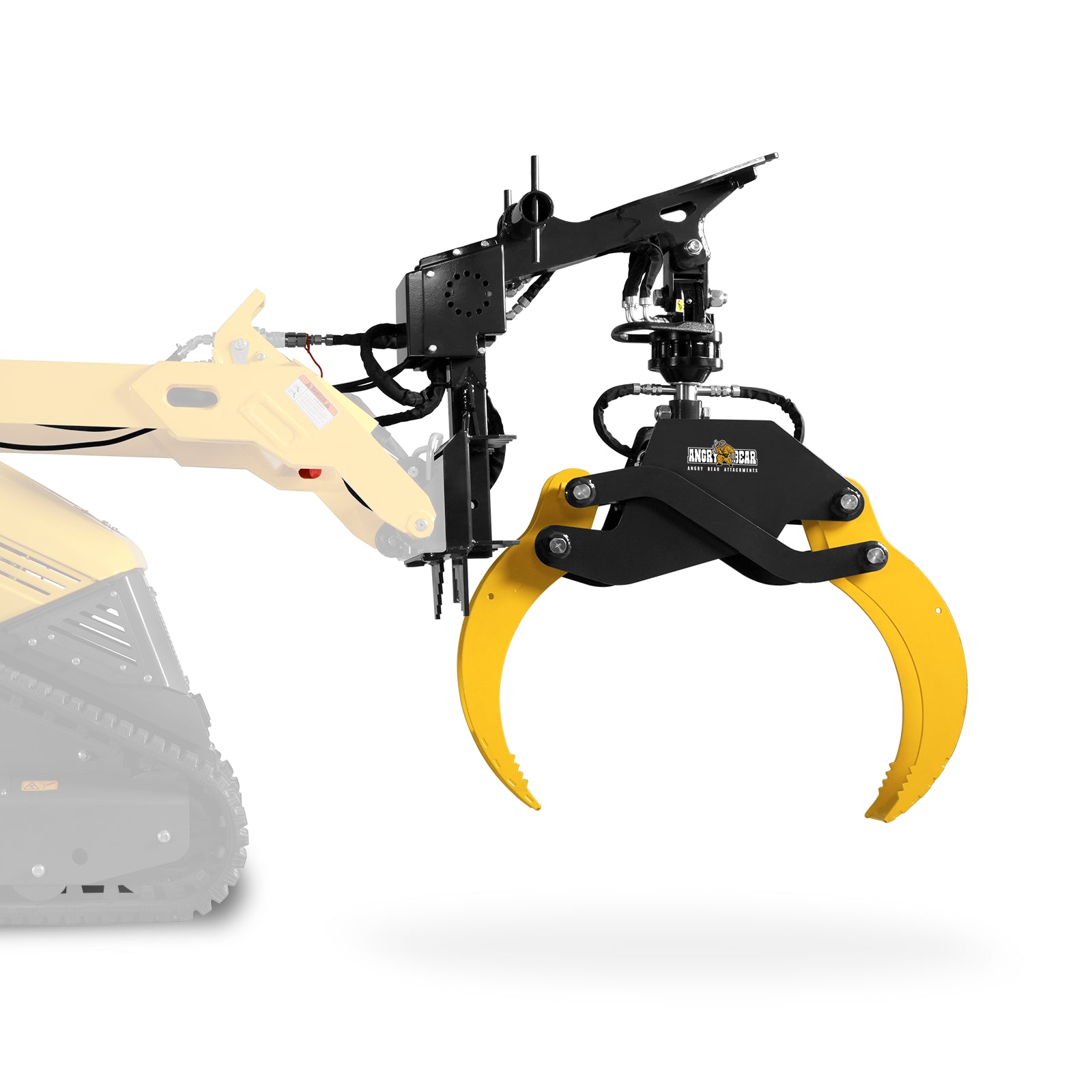 59" Multi-purpose Hydraulic Rotating Log Grapple For Mini Skid Steer, 1500lbs Lift Capacity, 360° Rotational Ability