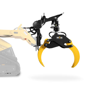 59" Multi-purpose Hydraulic Rotating Log Grapple For Mini Skid Steer, 1500lbs Lift Capacity, 360° Rotational Ability