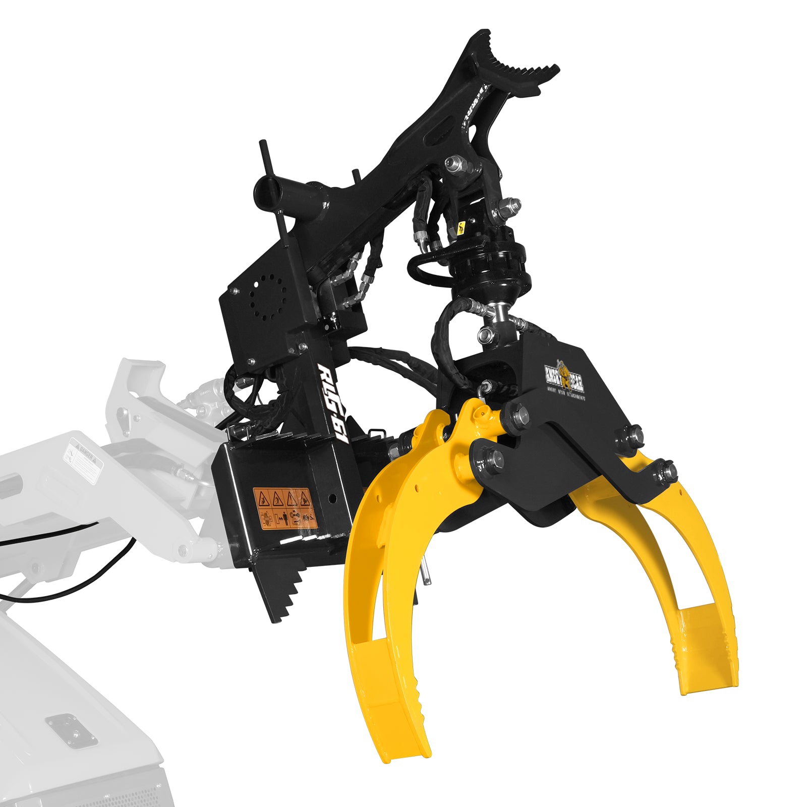 59" Multi-purpose Hydraulic Rotating Log Grapple For Mini Skid Steer, 1500lbs Lift Capacity, 360° Rotational Ability