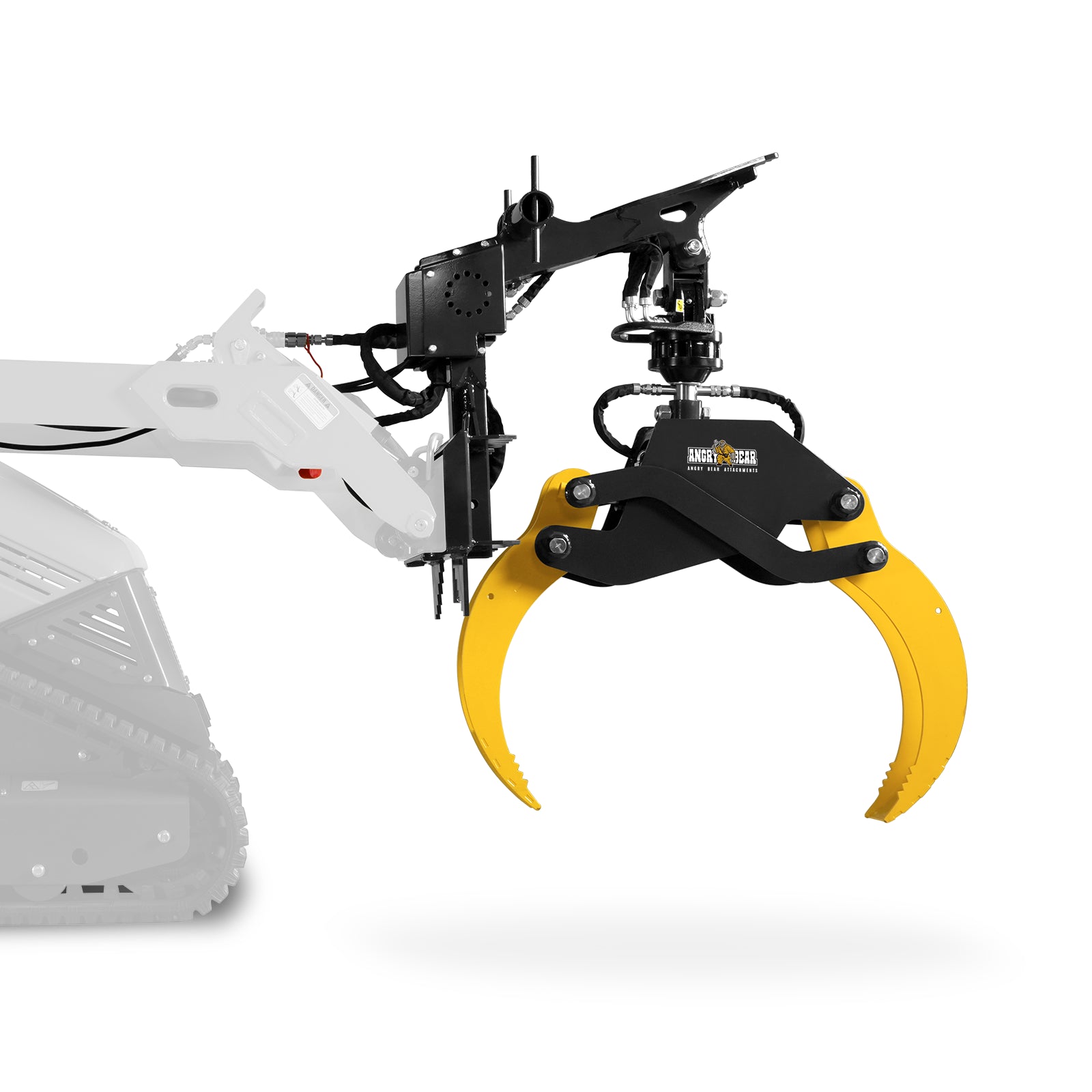 59" Multi-purpose Hydraulic Rotating Log Grapple For Mini Skid Steer, 1500lbs Lift Capacity, 360° Rotational Ability