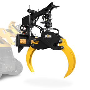 59" Multi-purpose Hydraulic Rotating Log Grapple For Mini Skid Steer, 1500lbs Lift Capacity, 360° Rotational Ability