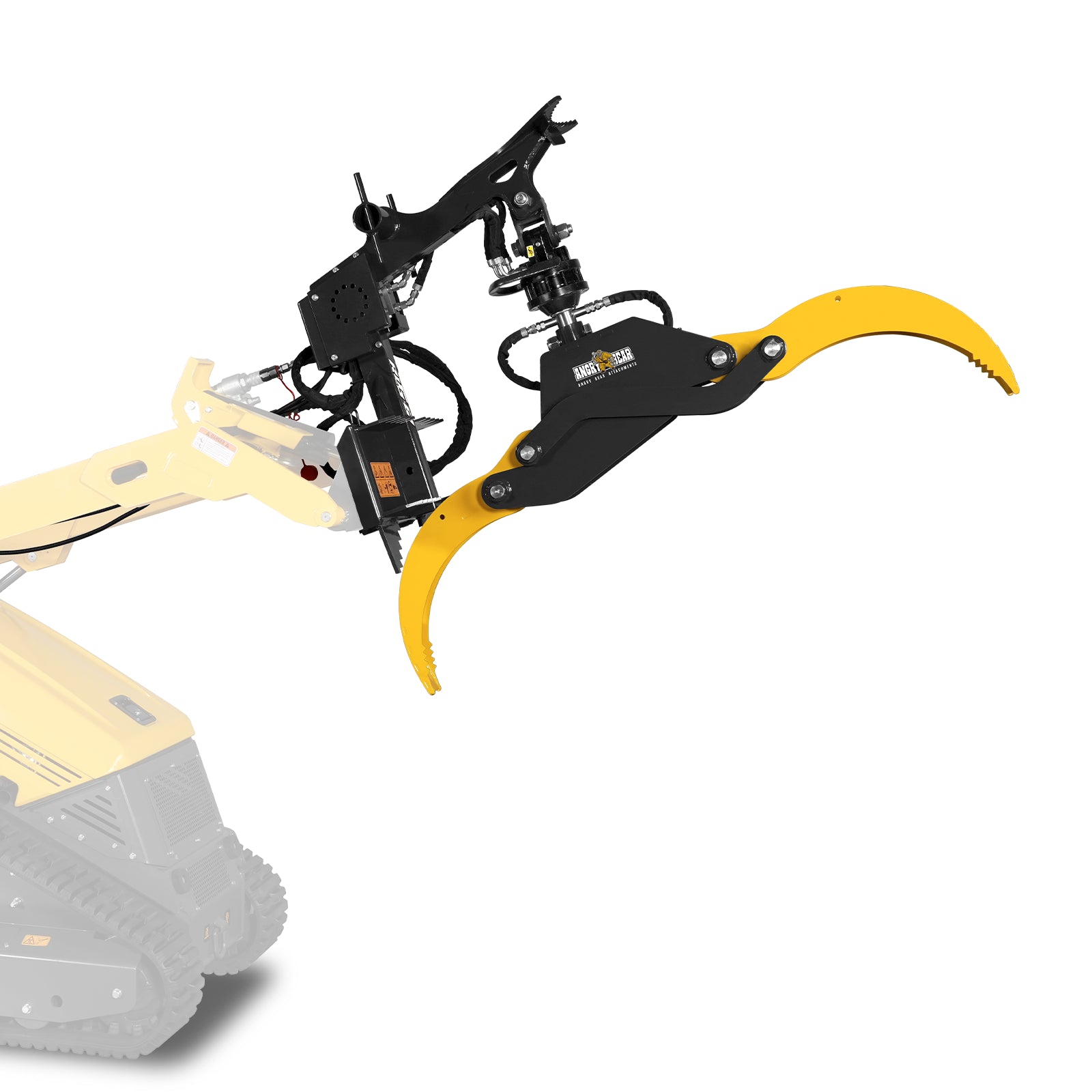 59" Multi-purpose Hydraulic Rotating Log Grapple For Mini Skid Steer, 1500lbs Lift Capacity, 360° Rotational Ability