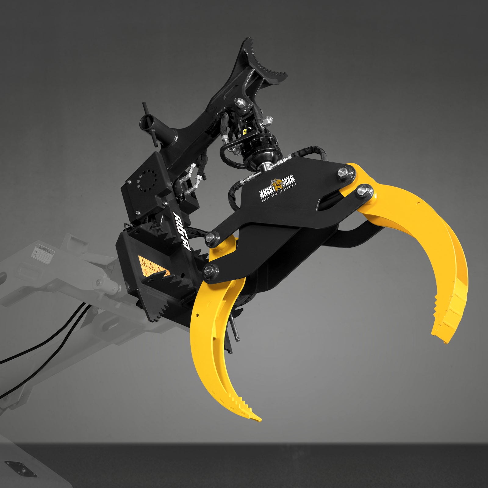 59" Multi-purpose Hydraulic Rotating Log Grapple For Mini Skid Steer, 1500lbs Lift Capacity, 360° Rotational Ability