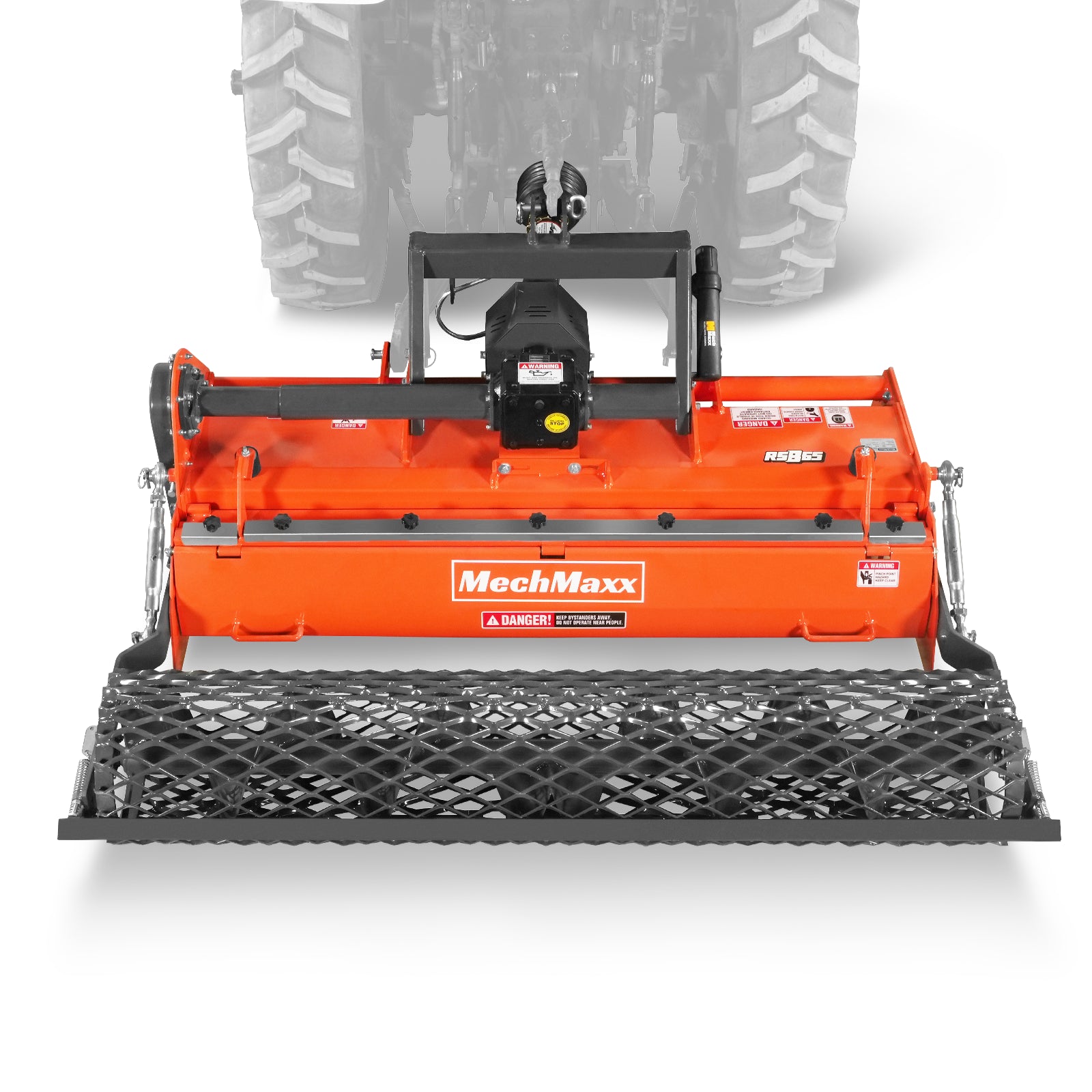 65 in Stone Burier Reverse Rotary Tiller,  3 Point Hitch Cat.1,  Chain Drive,  PTO Shaft Included with Slip Clutch,  30-55 HP,  RSB65