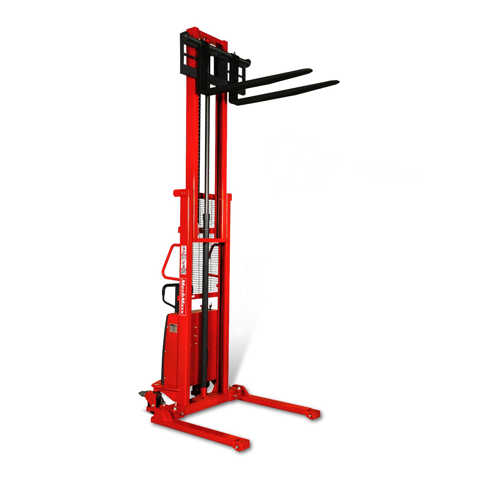 Semi-Electric Straddle Stacker 118'' Lift 2200lbs Capacity with Adj. Legs and Forks, S22-118S