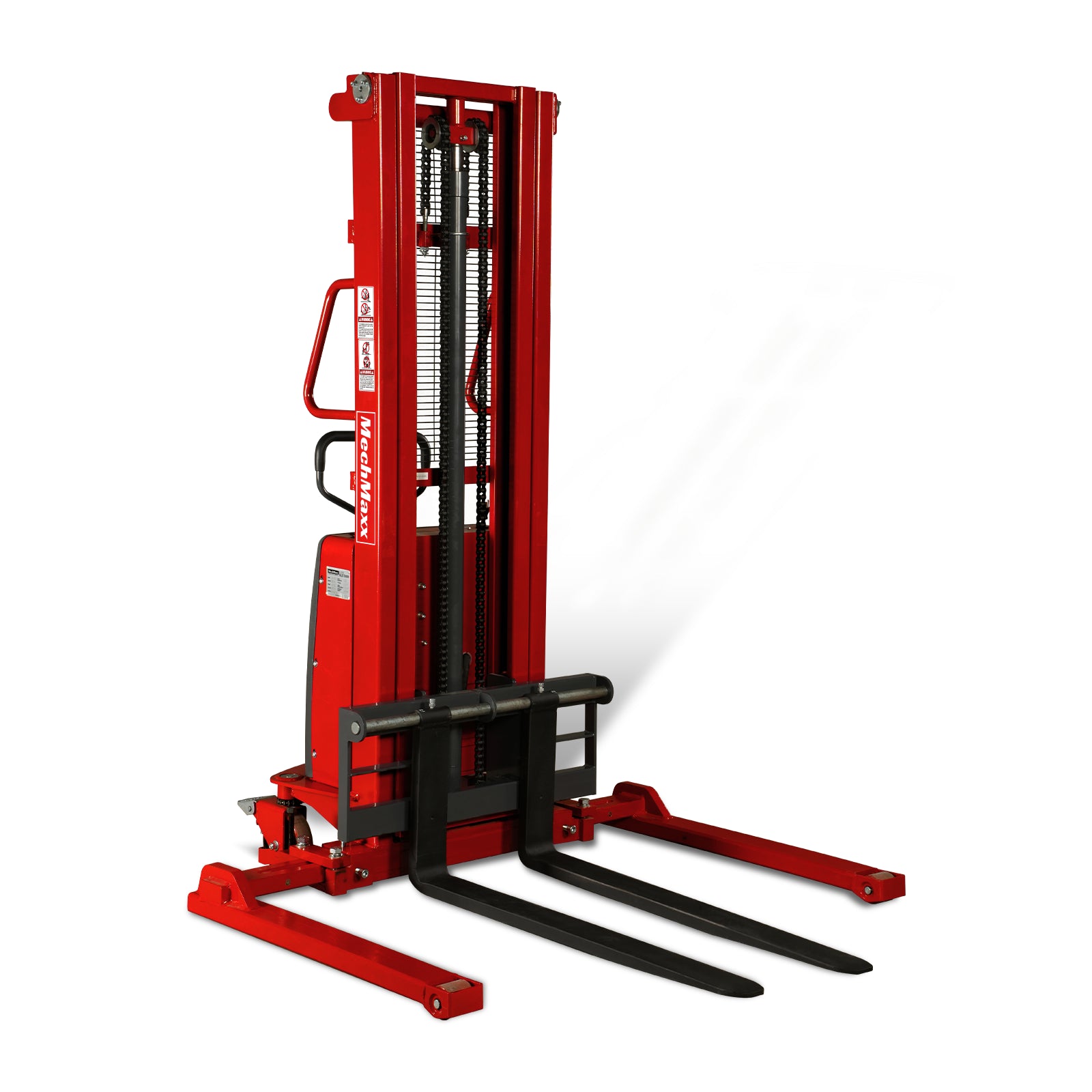 Semi-Electric Straddle Stacker 118'' Lift 3300lbs Capacity with Adj. Legs and Forks, S33-118S