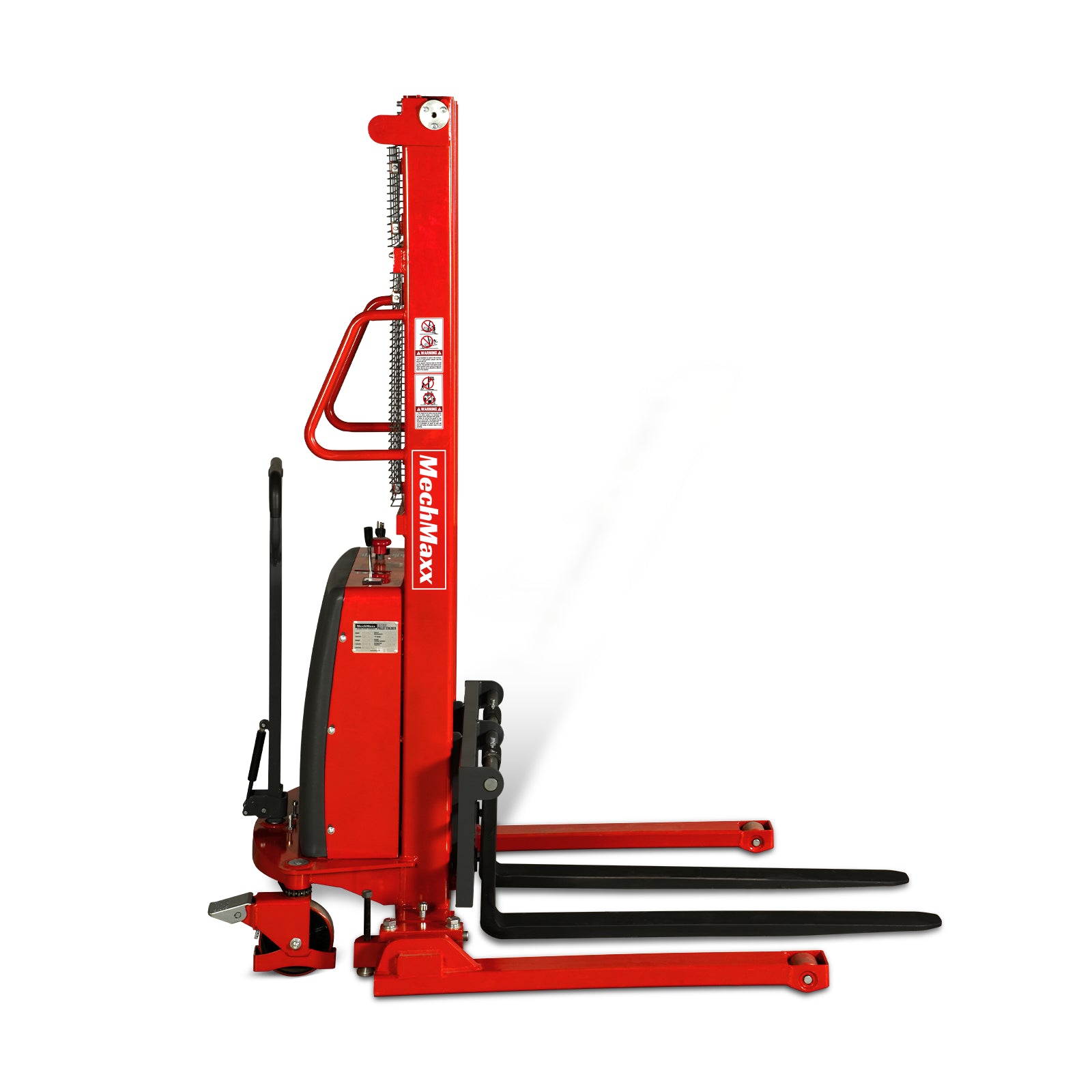 Semi-Electric Straddle Stacker 118'' Lift 2200lbs Capacity with Adj. Legs and Forks, S22-118S