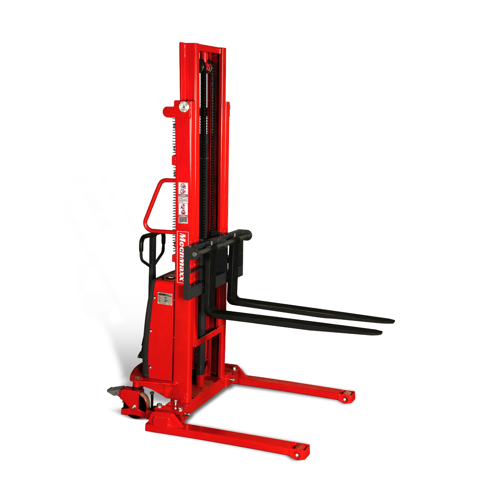 Semi-Electric Straddle Stacker 118'' Lift 3300lbs Capacity with Adj. Legs and Forks, S33-118S