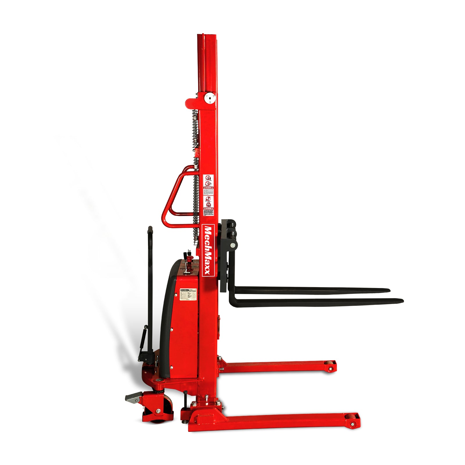 Semi-Electric Straddle Stacker 118'' Lift 3300lbs Capacity with Adj. Legs and Forks, S33-118S