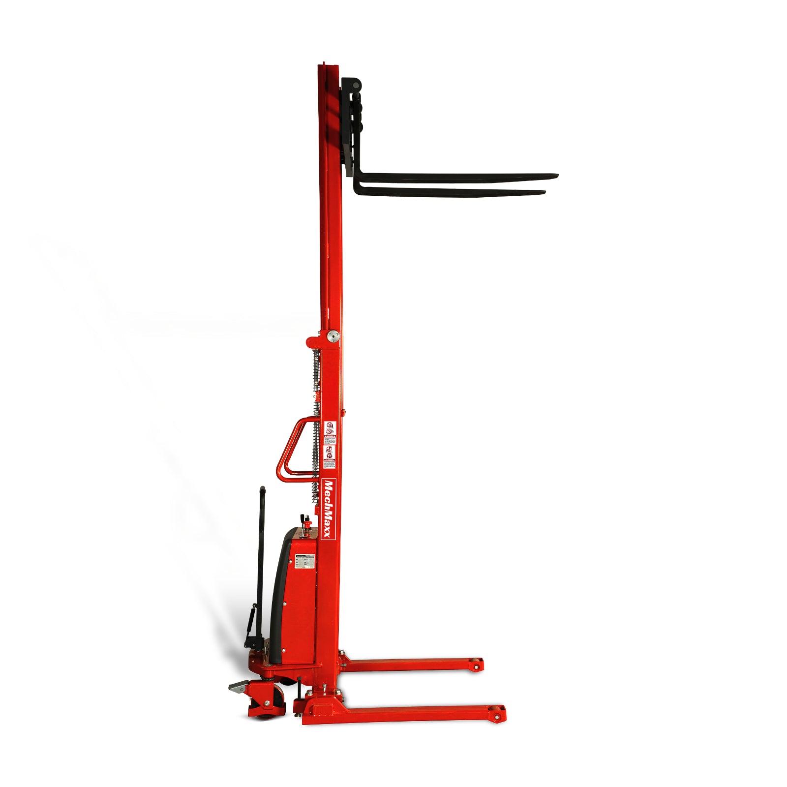 Semi-Electric Straddle Stacker 118'' Lift 3300lbs Capacity with Adj. Legs and Forks, S33-118S