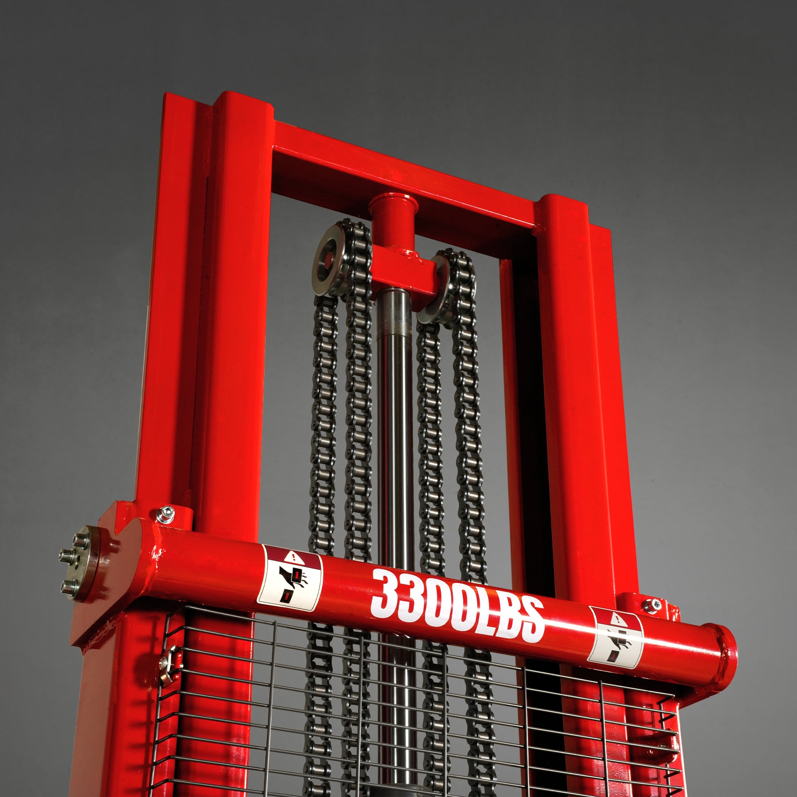 Semi-Electric Straddle Stacker 118'' Lift 3300lbs Capacity with Adj. Legs and Forks, S33-118S